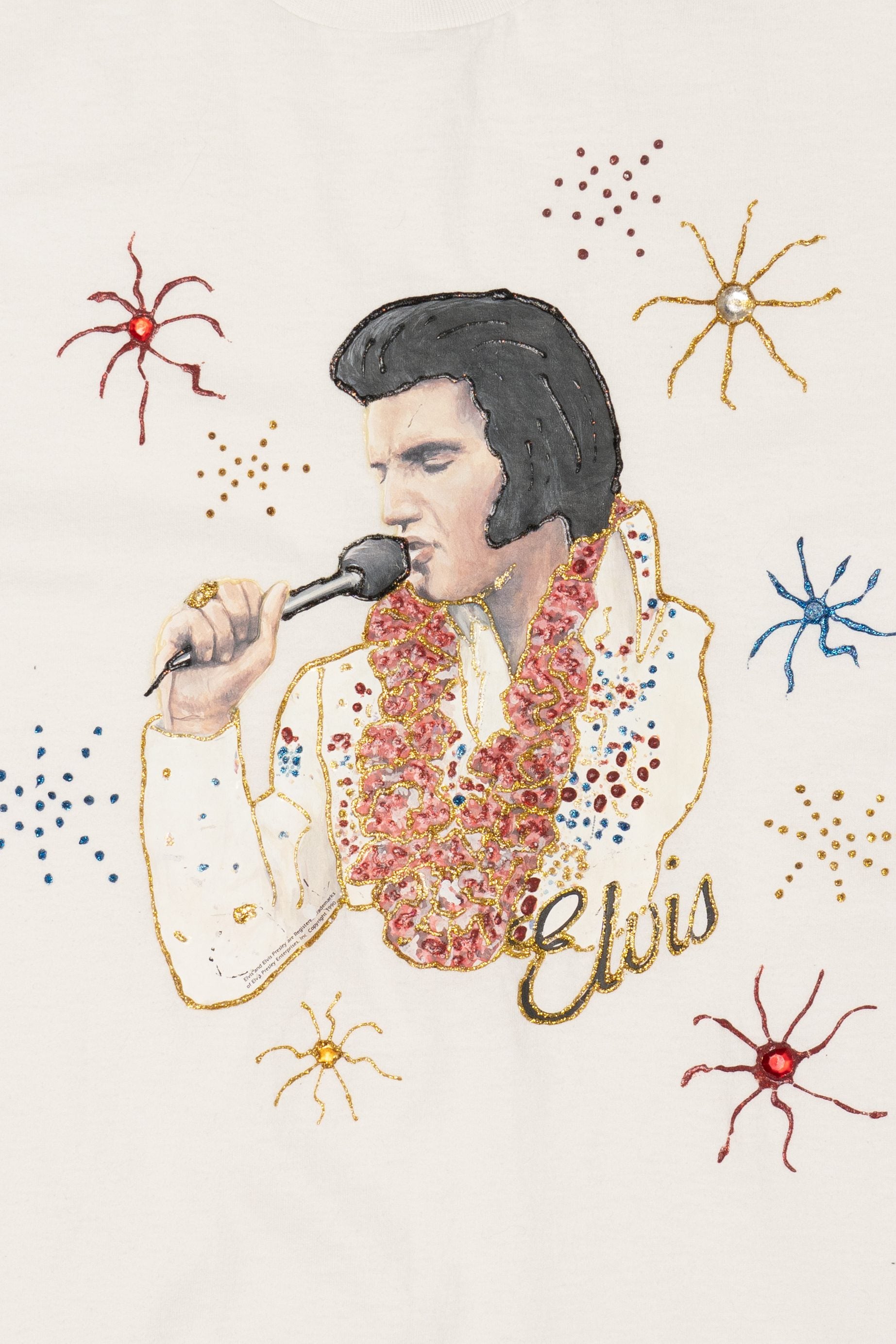 Vintage Hand Painted Elvis Single Stitch T-Shirt (1990s)