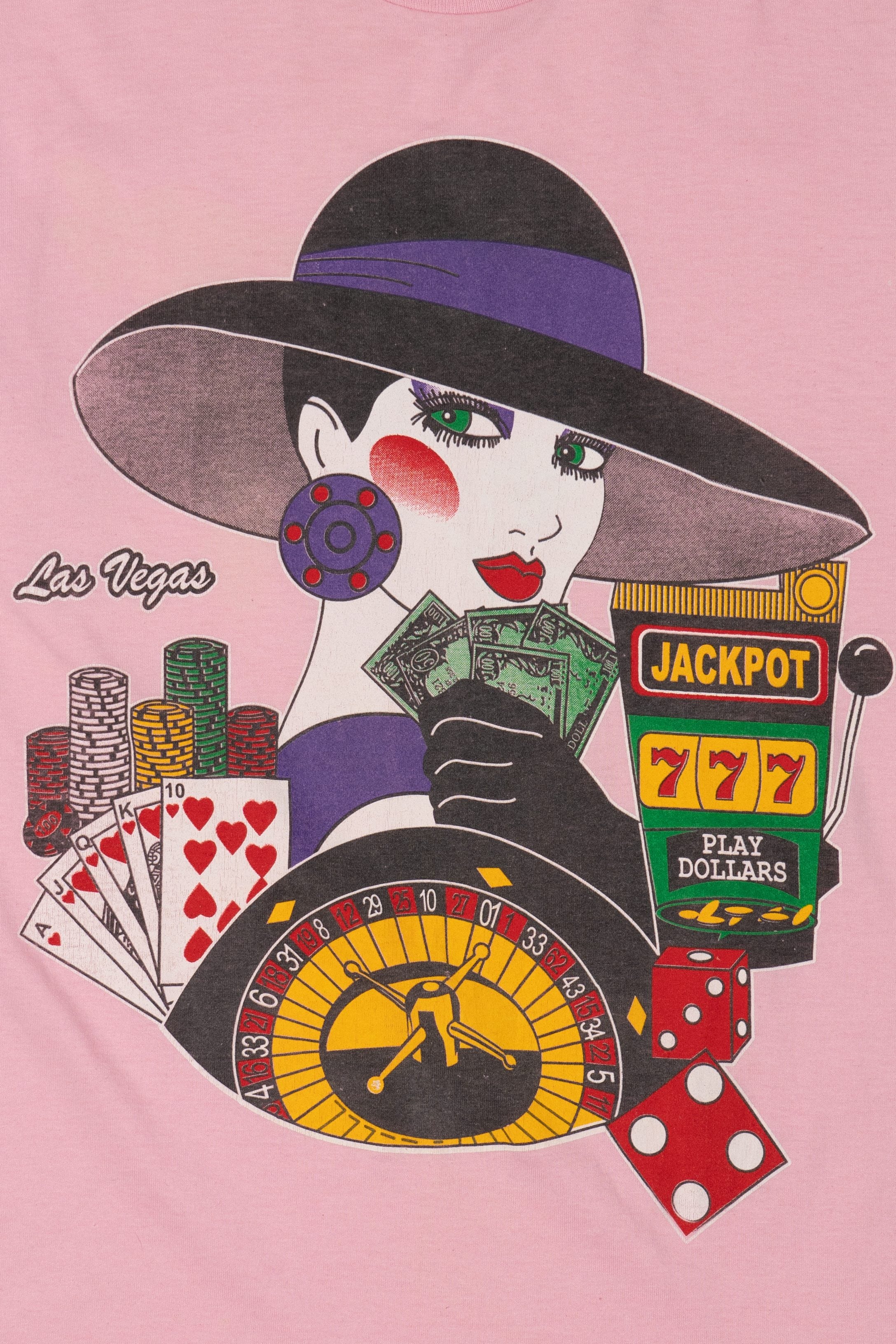 Vintage Las Vegas Casino Lady Single Stitch T-Shirt (1990s)