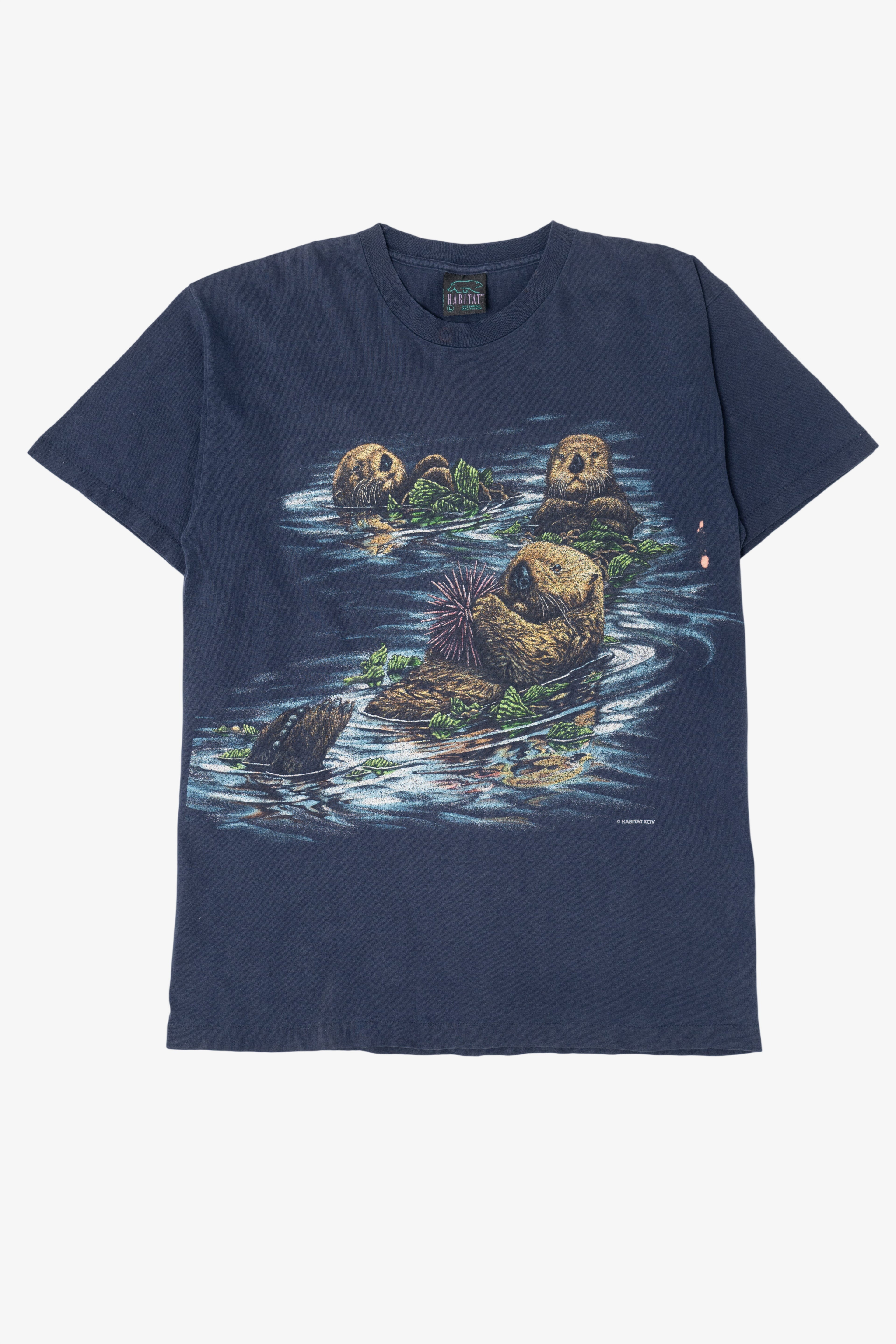 Vintage Otters With Seas Urchins Single Stitch T-Shirt (1990s)