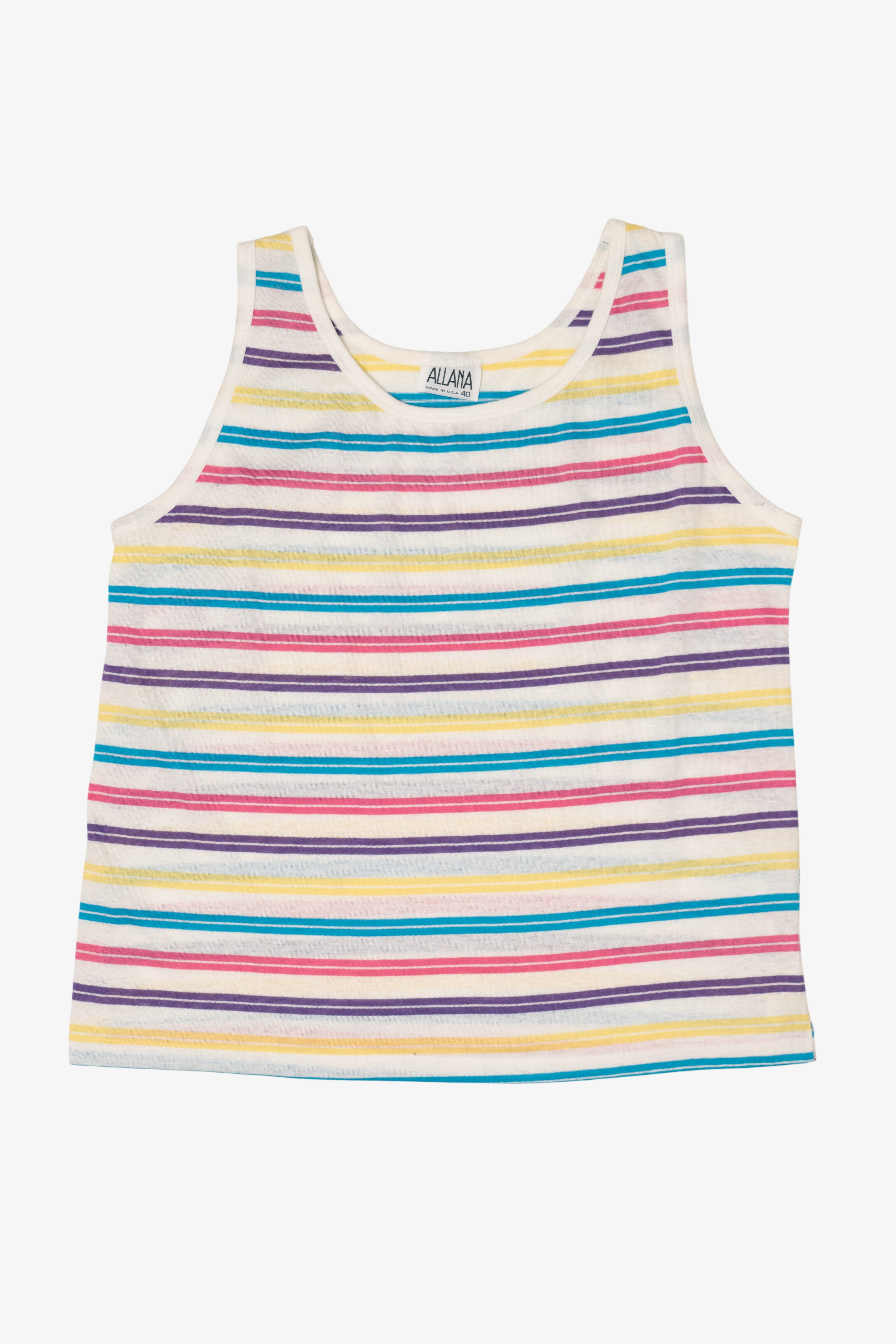 Vintage Allana Striped Sleeveless T-Shirt (1980s)