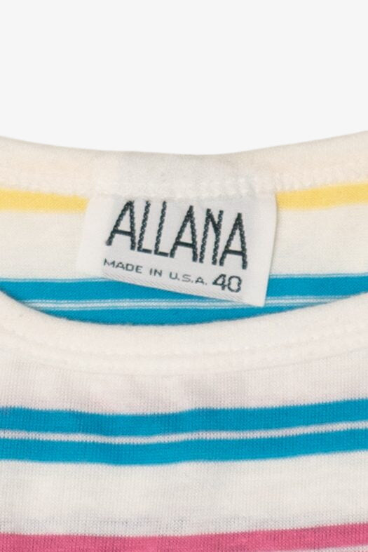 Vintage Allana Striped Sleeveless T-Shirt (1980s)