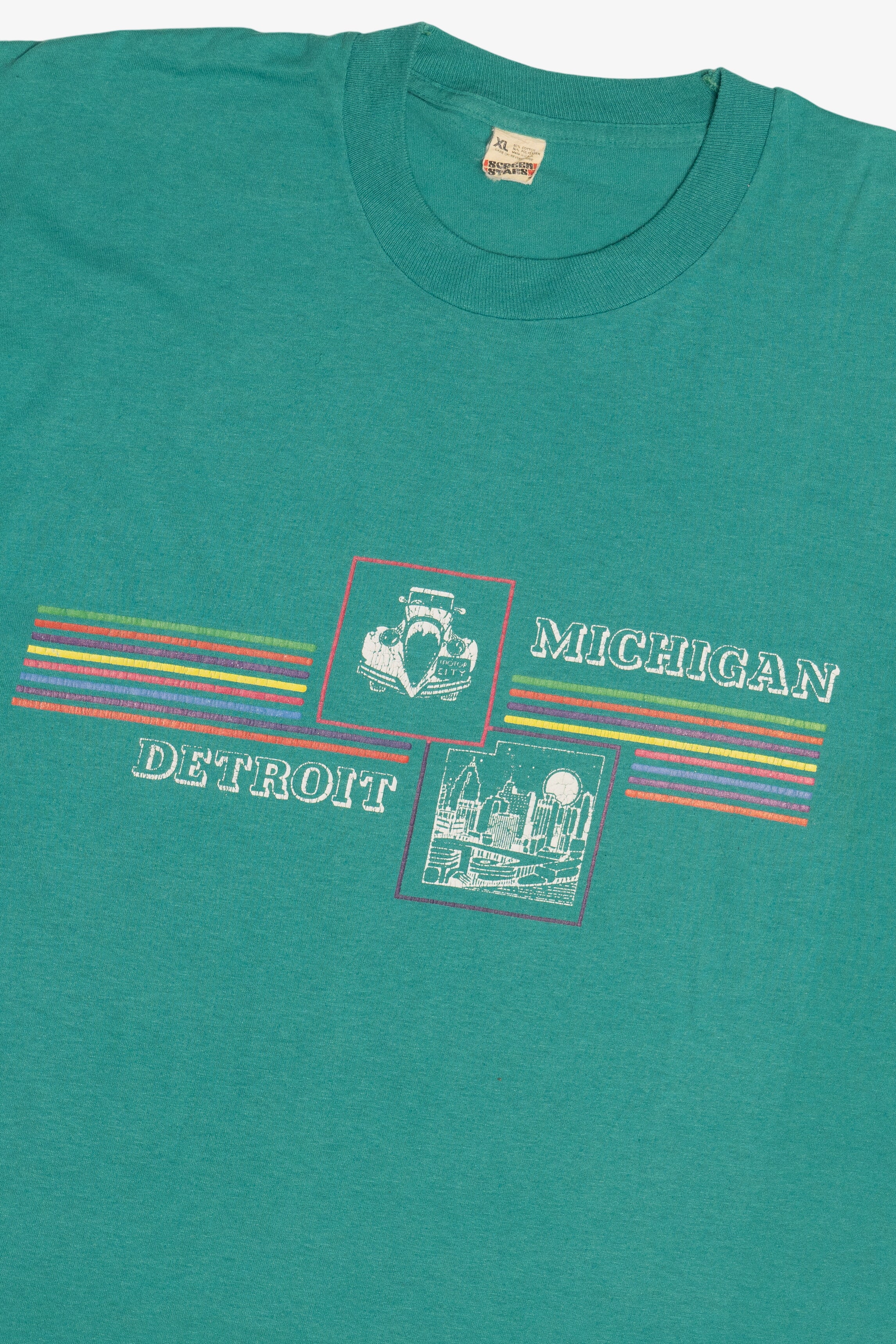 Vintage "Detroit Michigan" Single Stitch Screen Stars T-Shirt (1980s)