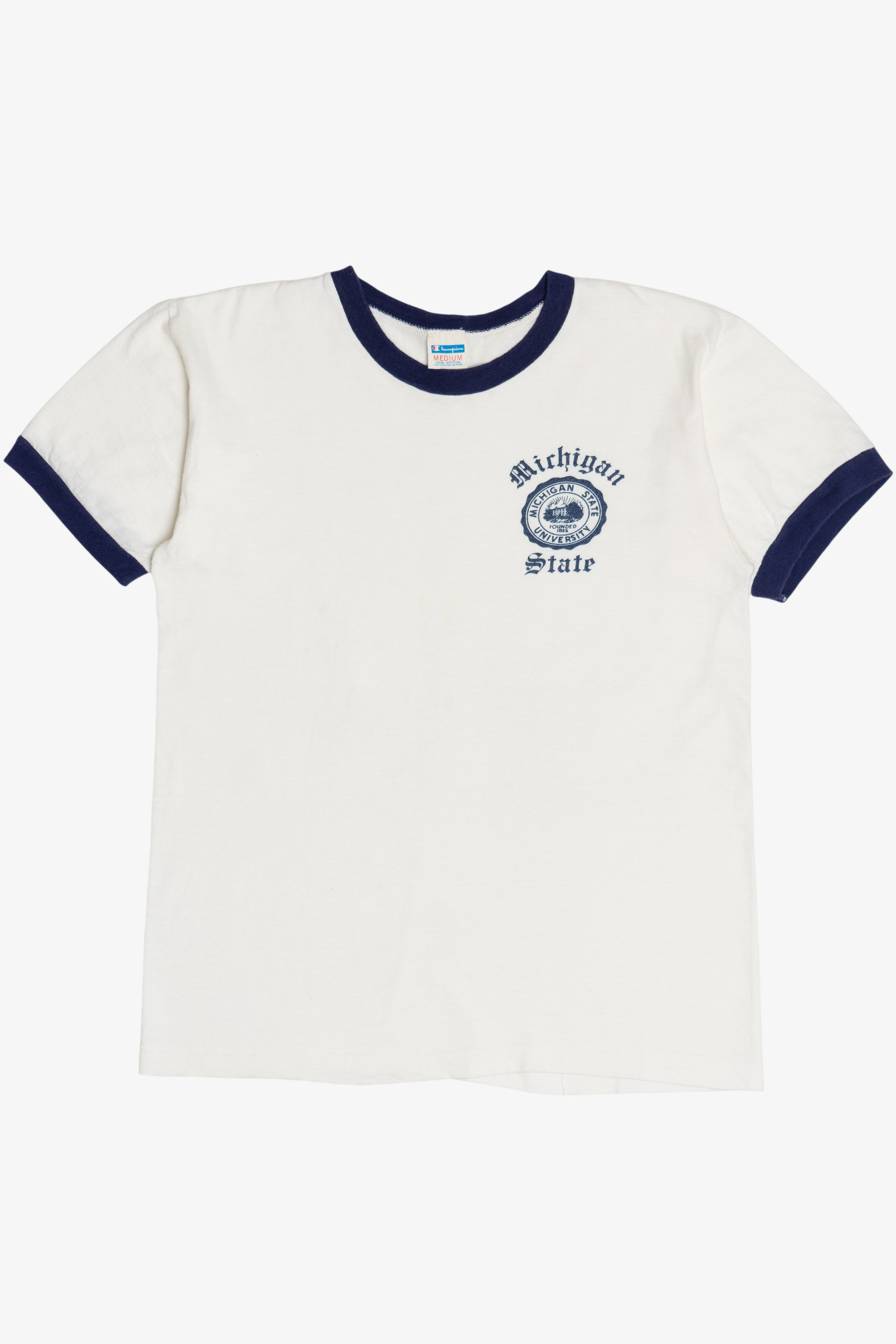Vintage Michigan State University Champion Ringer T-Shirt (1970s)