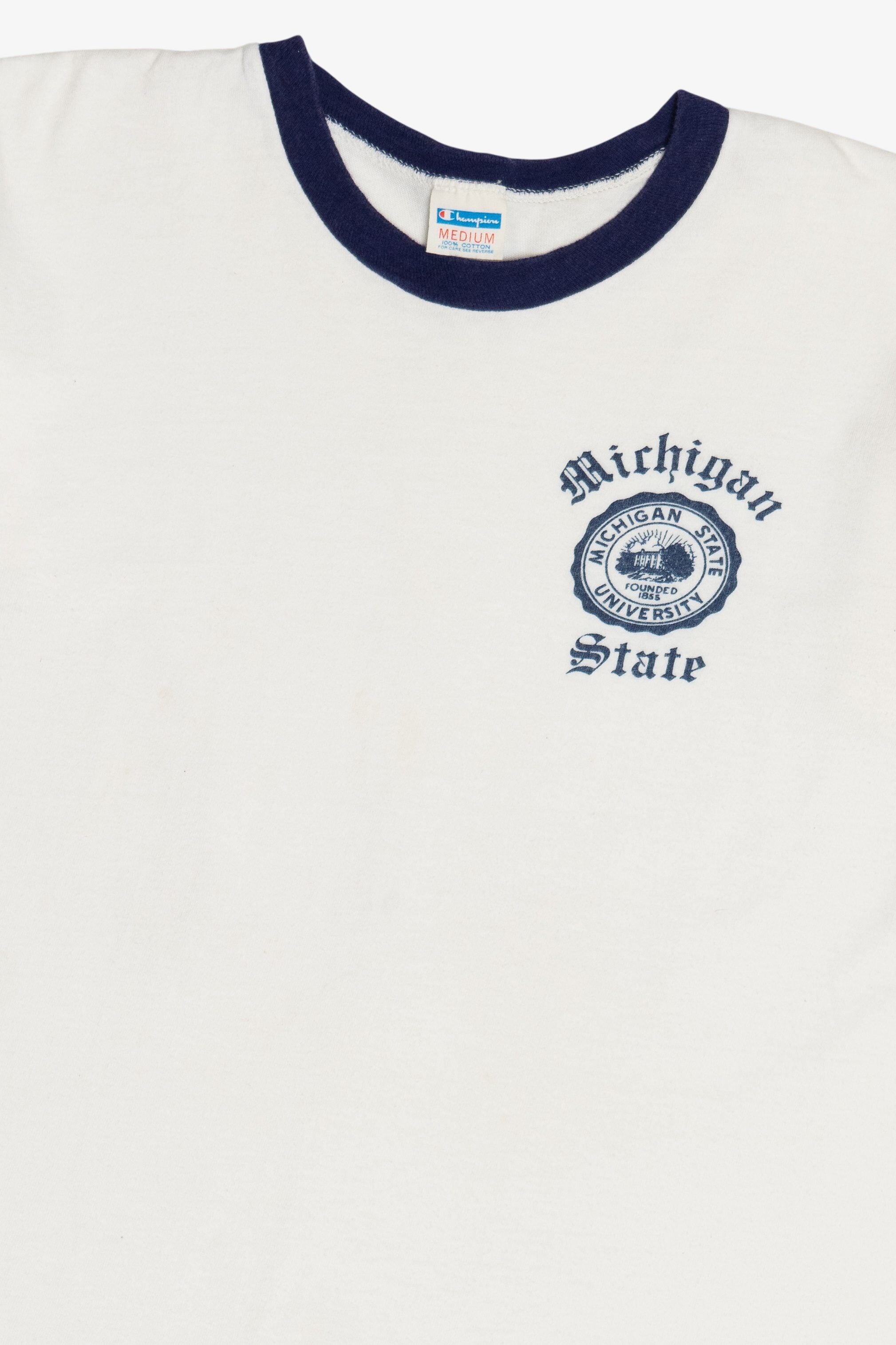 Vintage Michigan State University Champion Ringer T-Shirt (1970s)