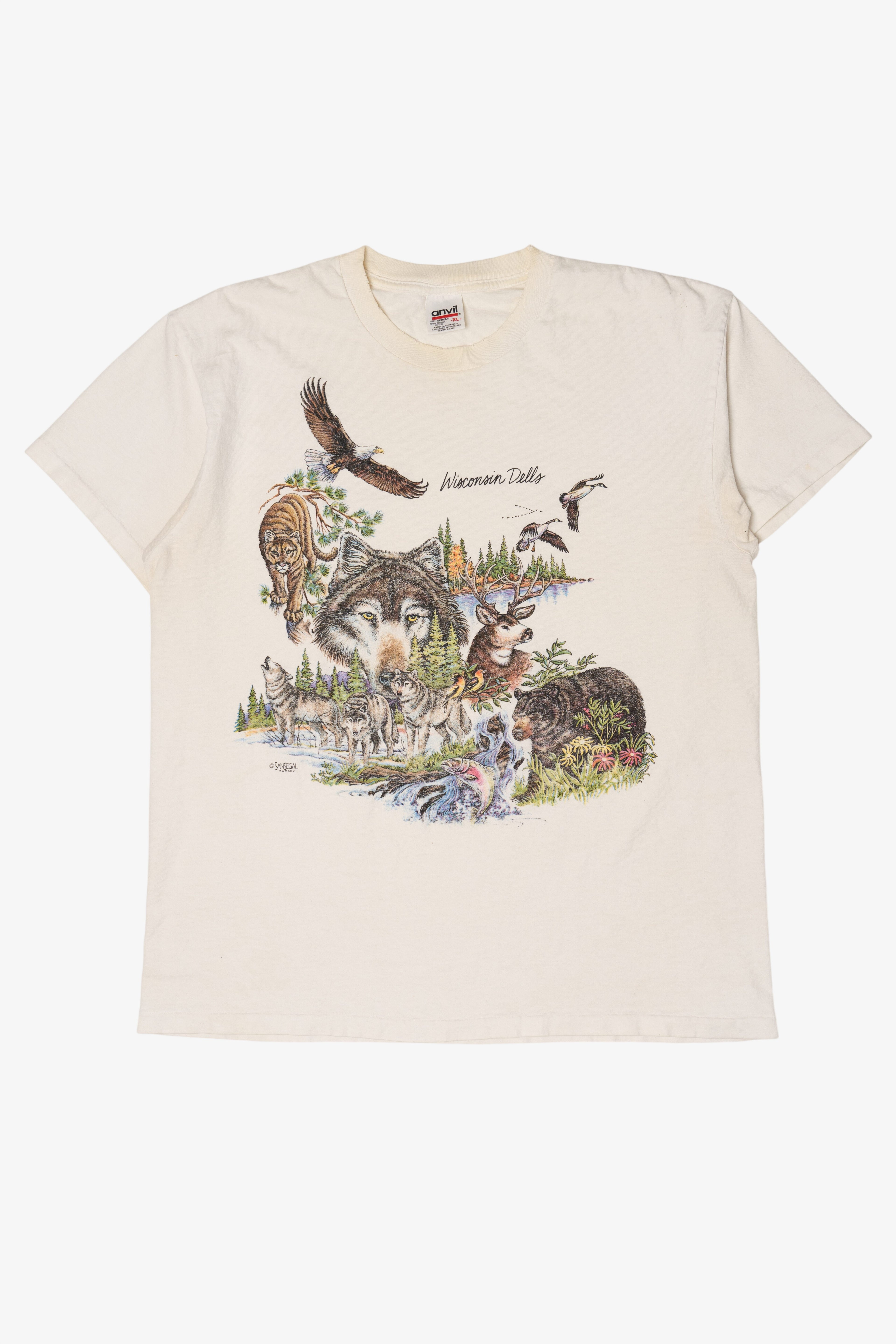 Vintage Wisconsin Dells Wildlife Single Stitch T-Shirt (1990s)