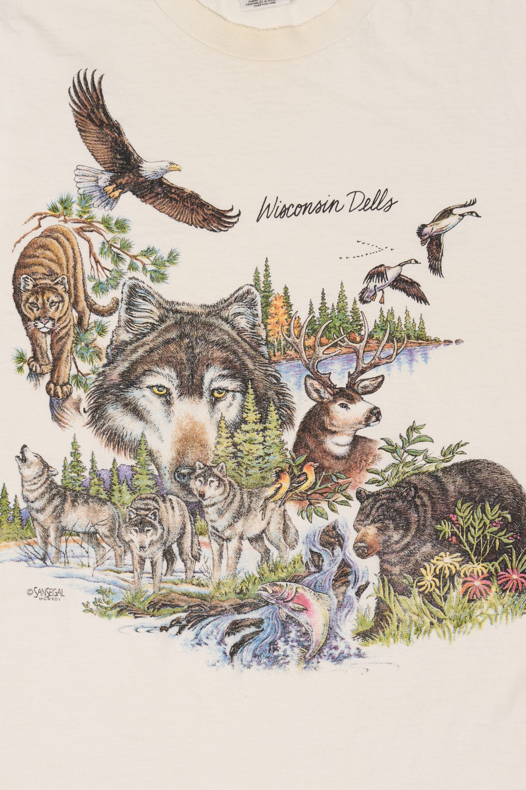 Vintage Wisconsin Dells Wildlife Single Stitch T-Shirt (1990s)