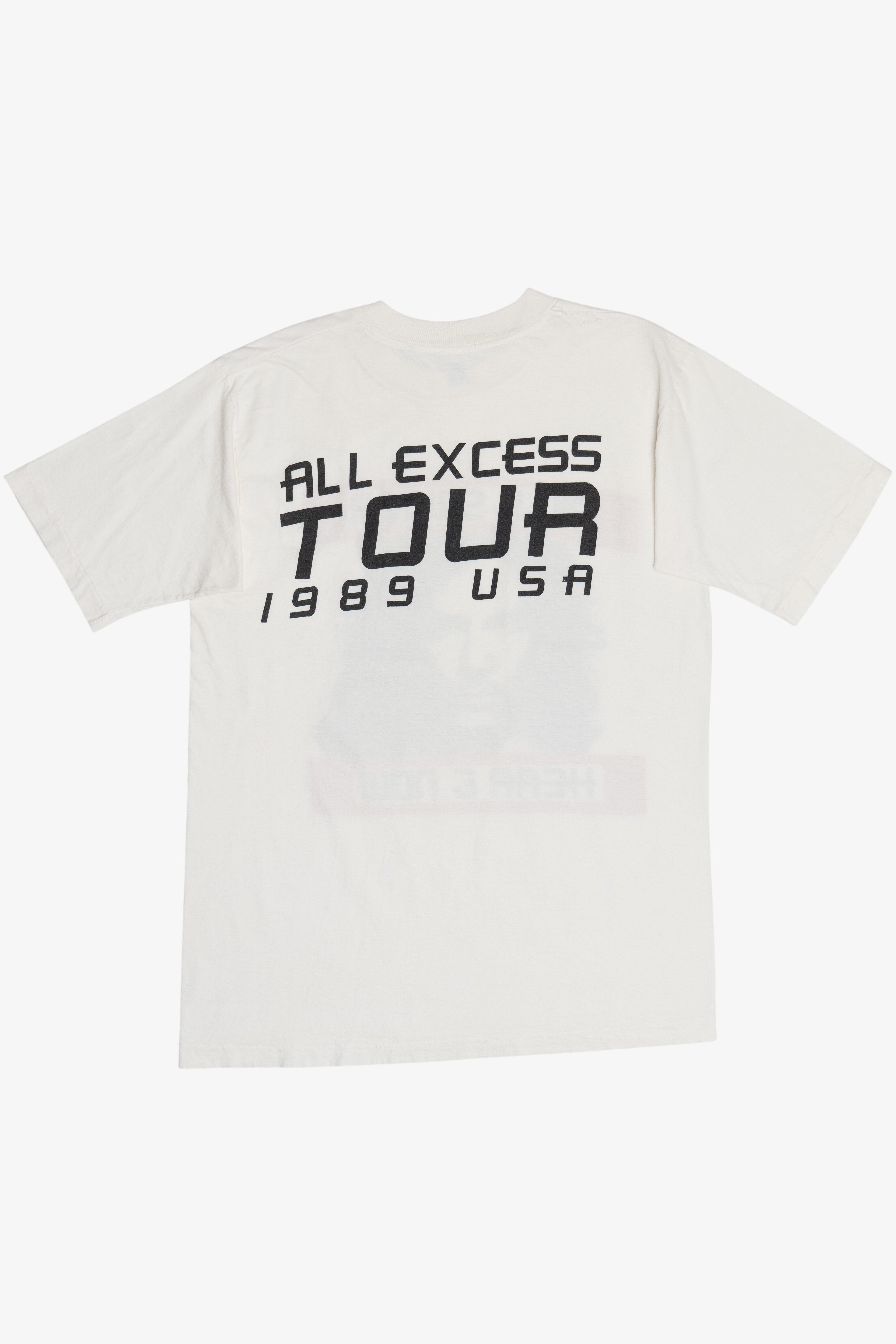 Vintage Billy Squier "Hear & Now" "All Excess Tour 1989 USA" Single Stitch T-Shirt (1980s)