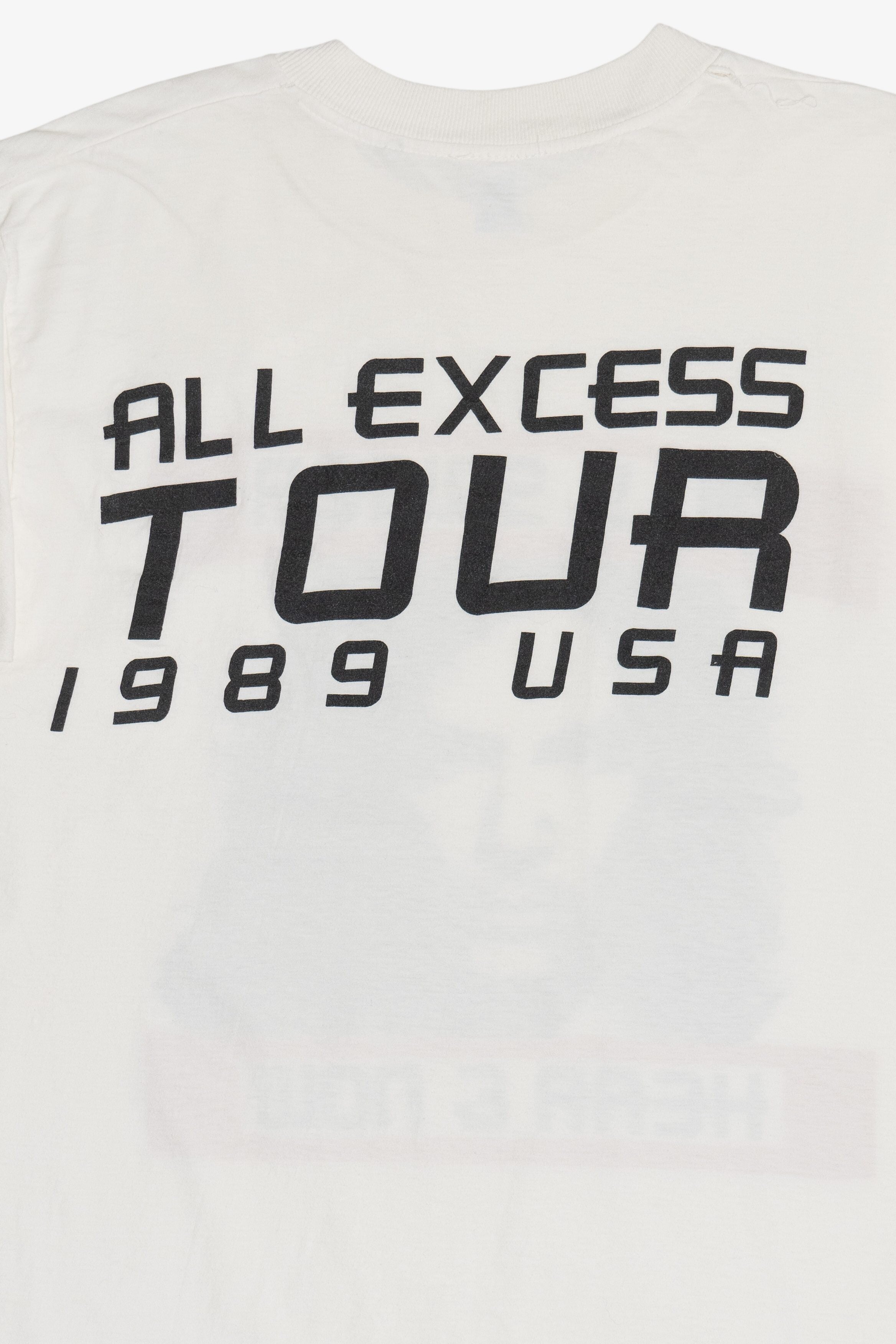 Vintage Billy Squier "Hear & Now" "All Excess Tour 1989 USA" Single Stitch T-Shirt (1980s)