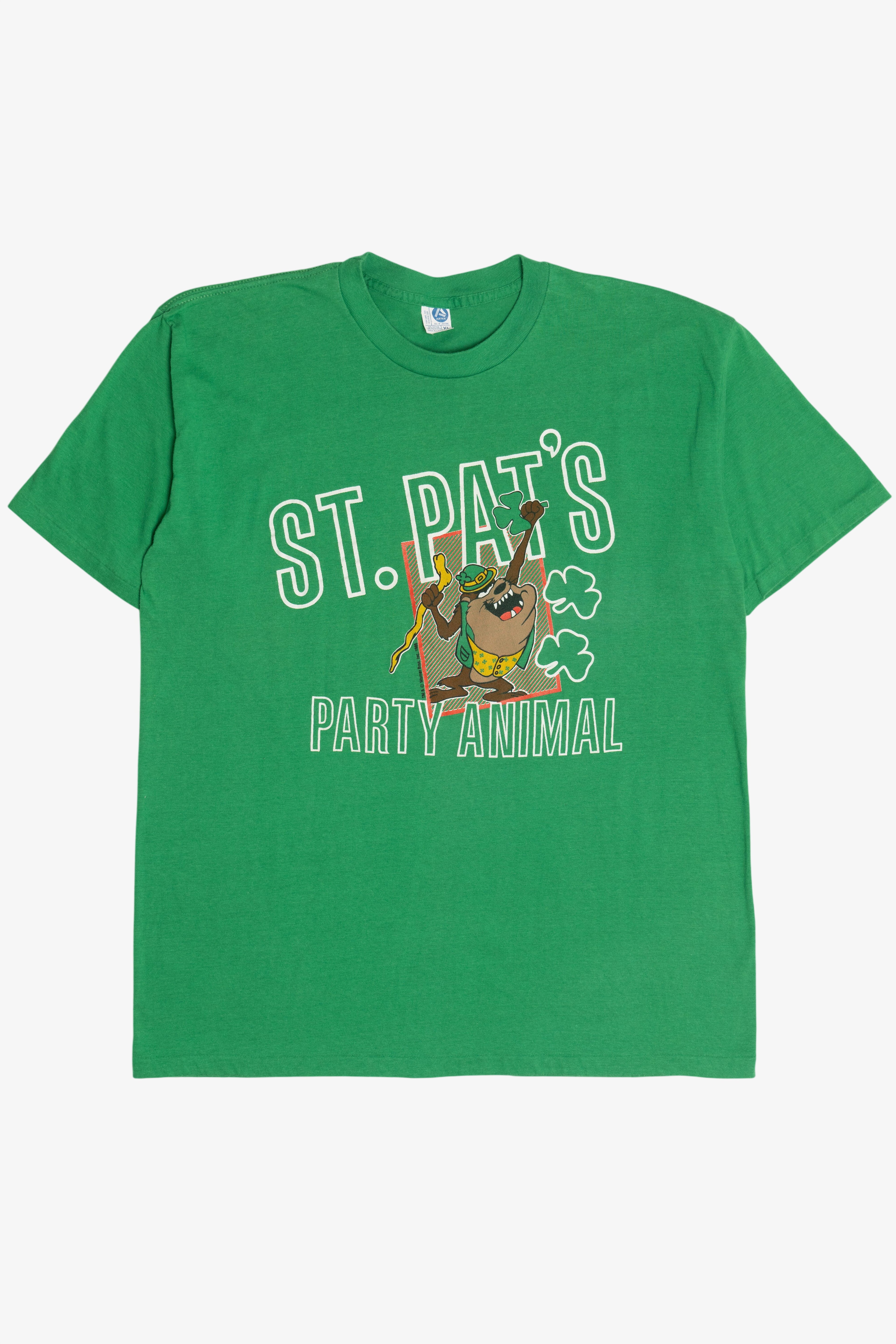Vintage Taz "St. Pat's Party Animal" Looney Tunes Single Stitch T-Shirt (1990s)