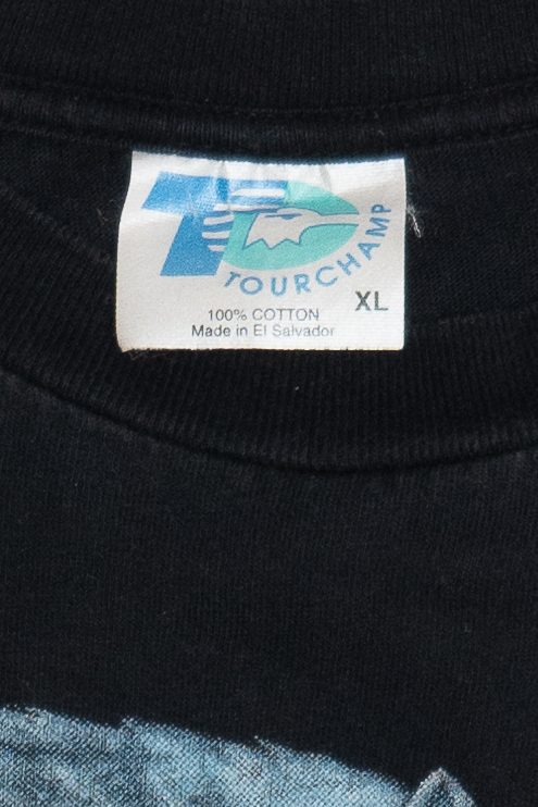 Vintage "Leader Of The Pack" American Thunder All Over Lightning Print Motorcycle T-Shirt (1990s)