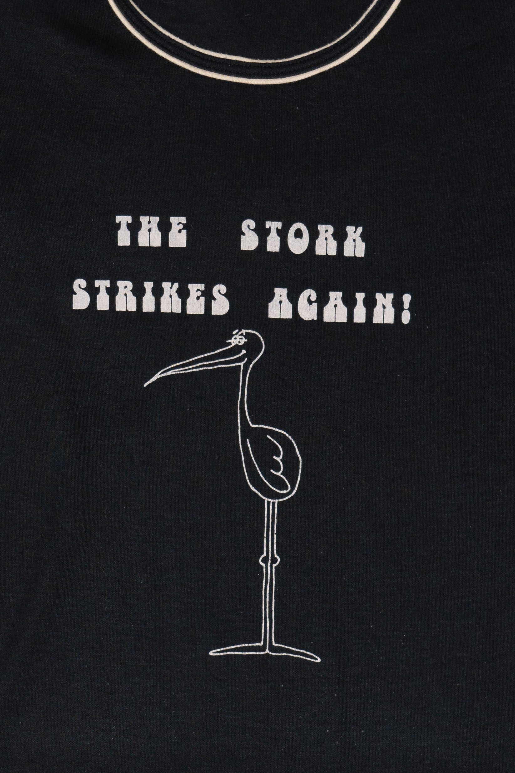 Vintage "The Stork Strikes Again" Ringer T-Shirt (1980s)