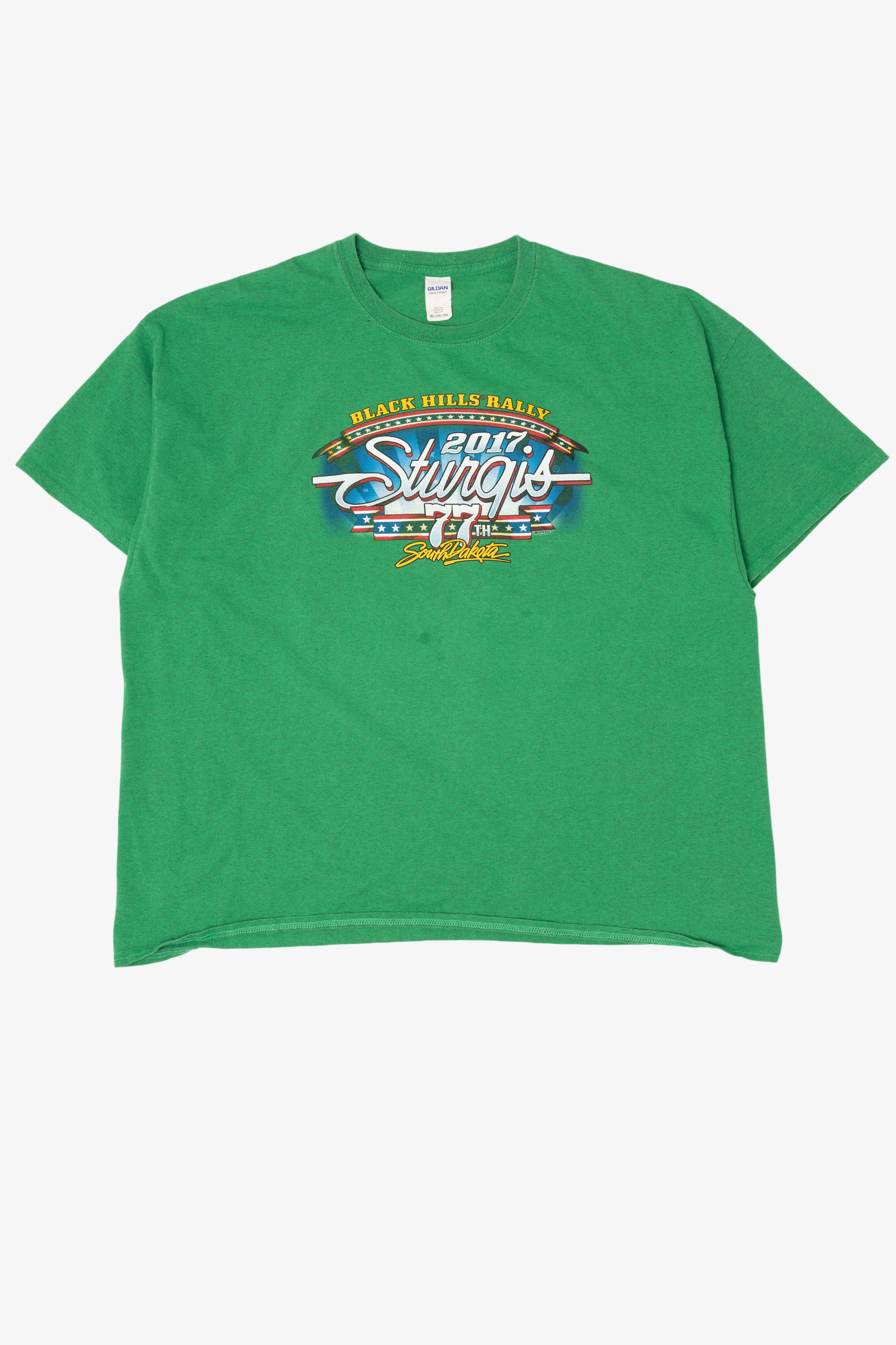 Green Black Hills Rally Sturgis 2017 T-Shirt (2010s)