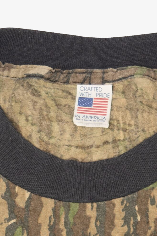 Vintage Camouflage Long Sleeve Pocket T-Shirt (1990s)