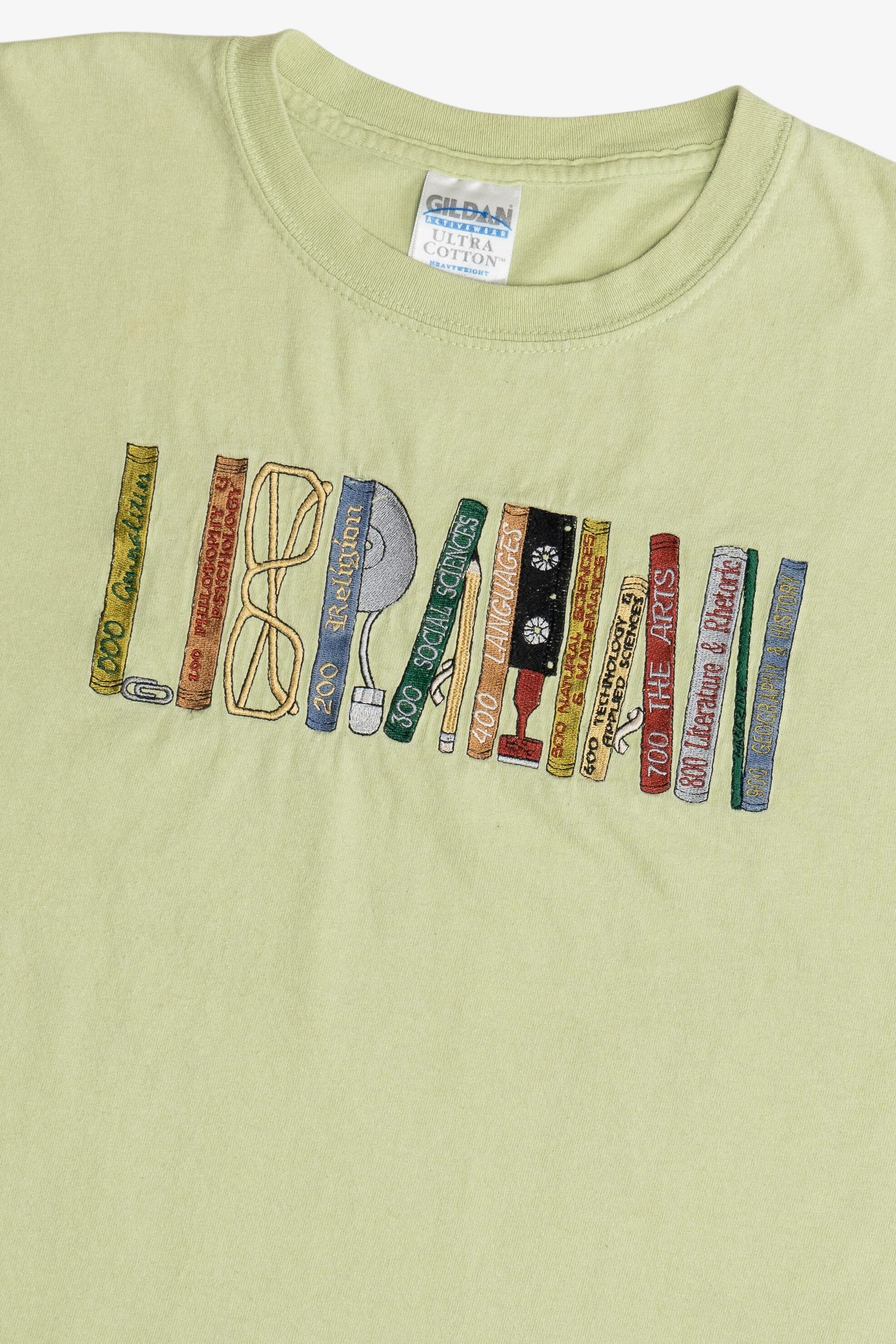 Vintage "Librarian" Embroidered T-Shirt (2000s)