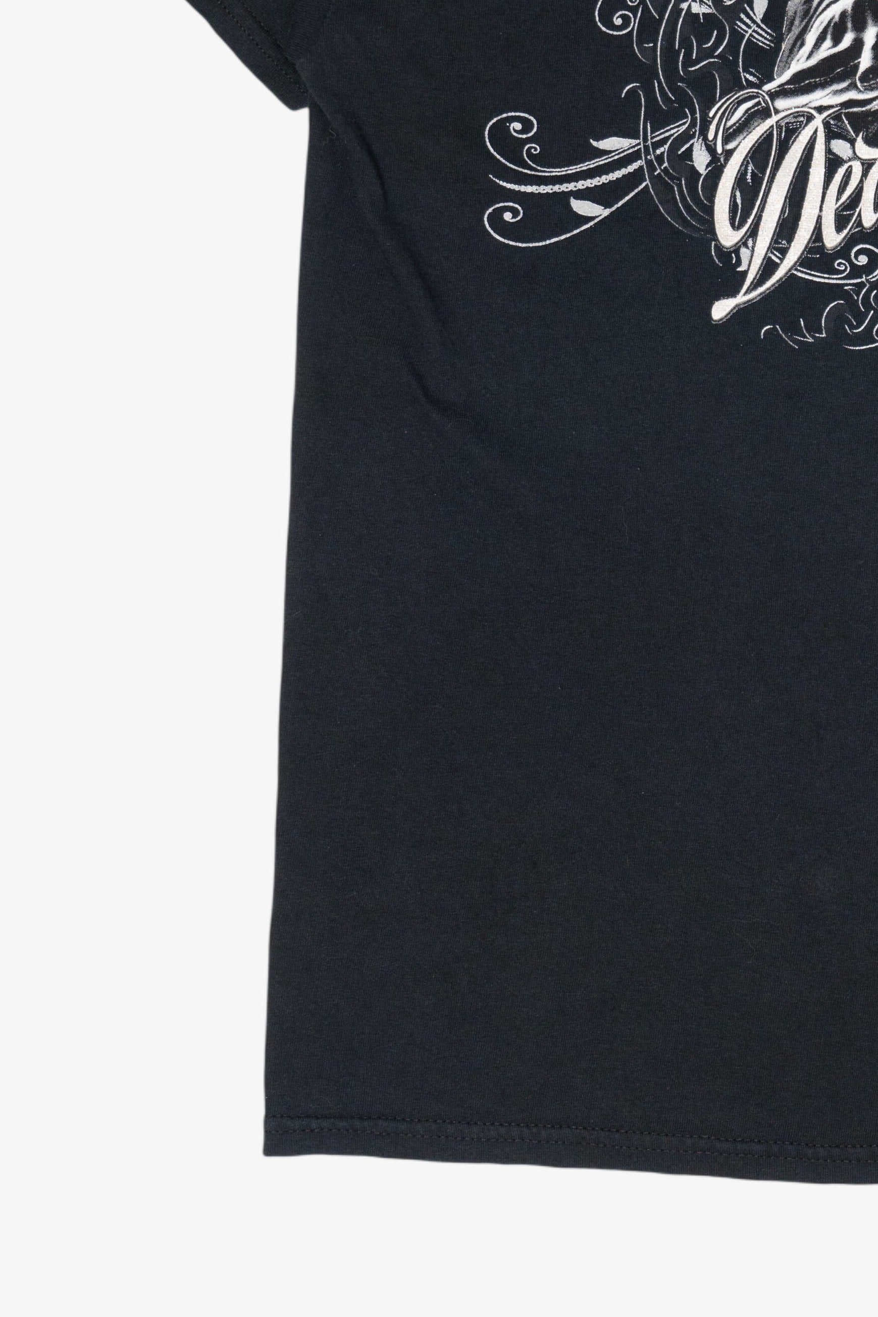 "Death Rider" Grim Reaper Skeleton On Motorcycle T-Shirt (2010s)