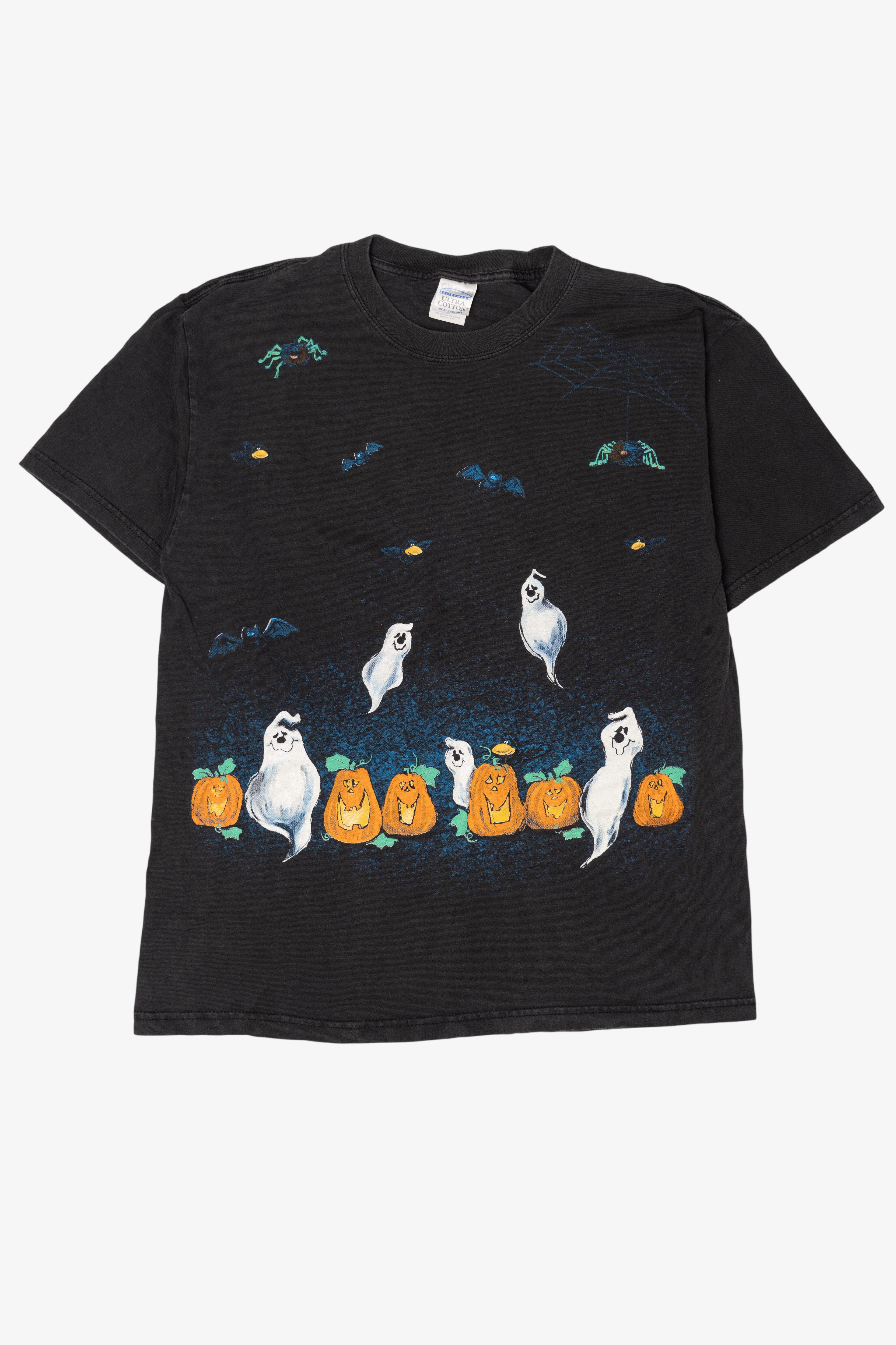 Vintage Ghosts Pumpkins And Bats T-Shirt (1990s)