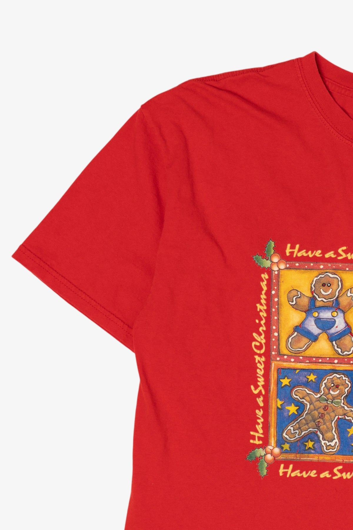 Vintage Red "Have A Sweet Christmas" Gingerbread Holiday T-Shirt (2000s)