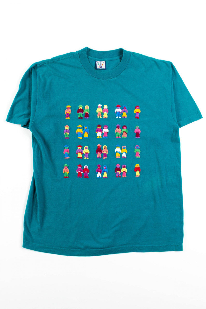 Embroidered People Vintage T-Shirt