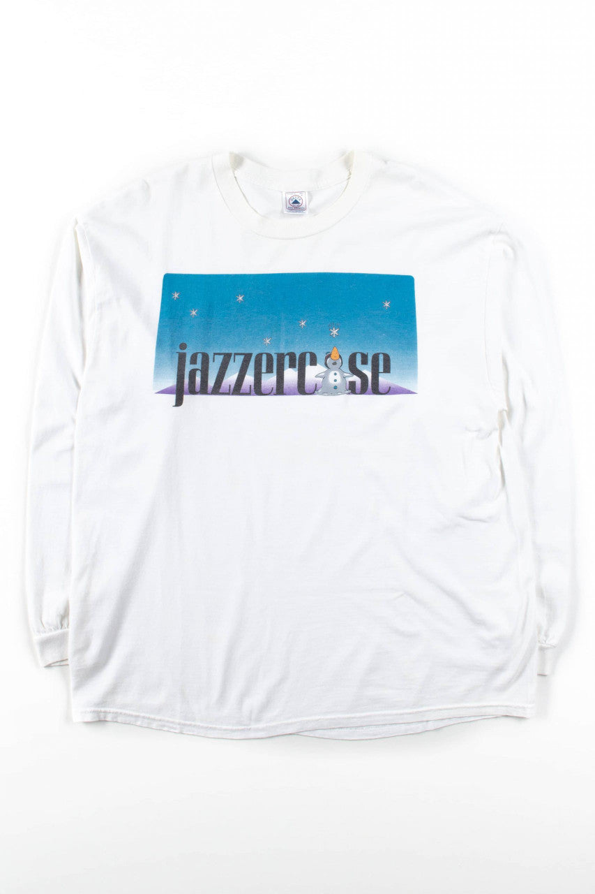 Vintage Jazzercise Snowman Long Sleeve T-Shirt