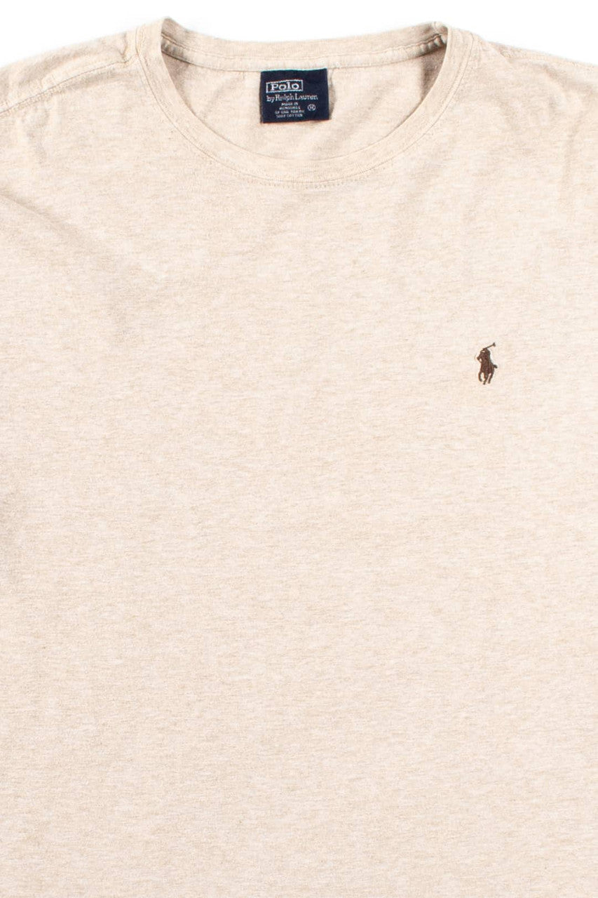 Tan Heathered Polo T-Shirt