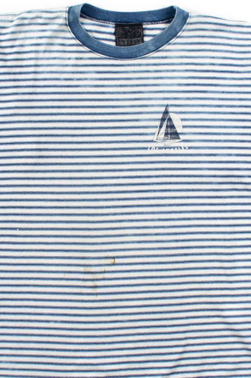 Vintage Los Angeles Sailboat Striped T-Shirt