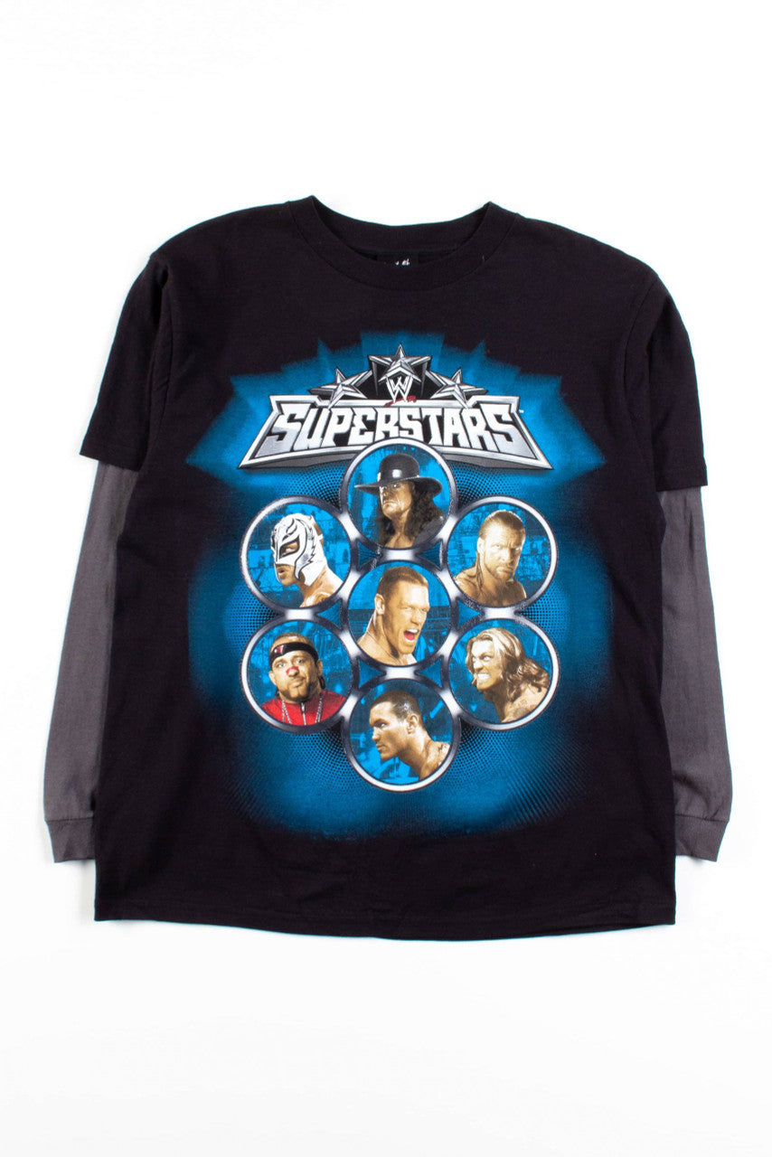 Vintage WWE Superstars Hybrid Long Sleeve T-Shirt