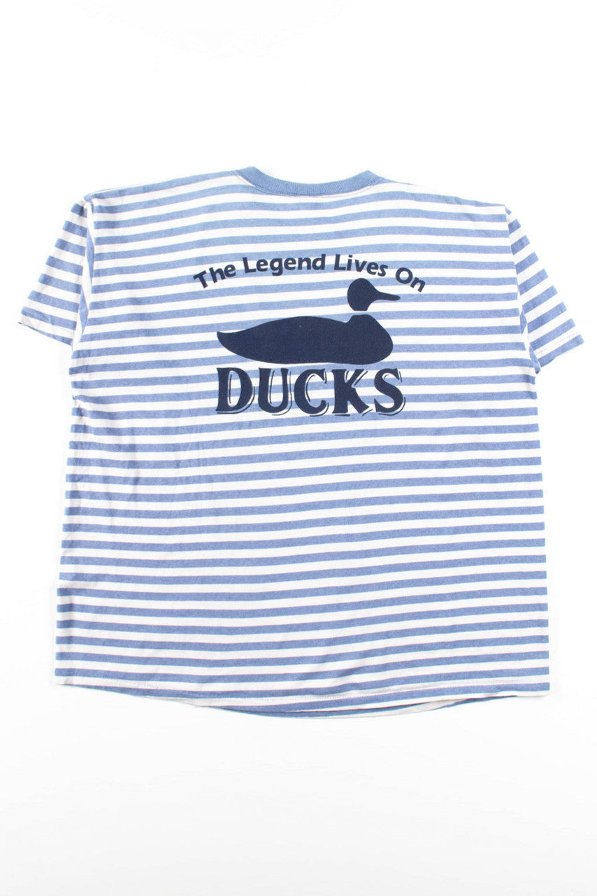 The Legend Of Ducks Striped Vintage T-Shirt