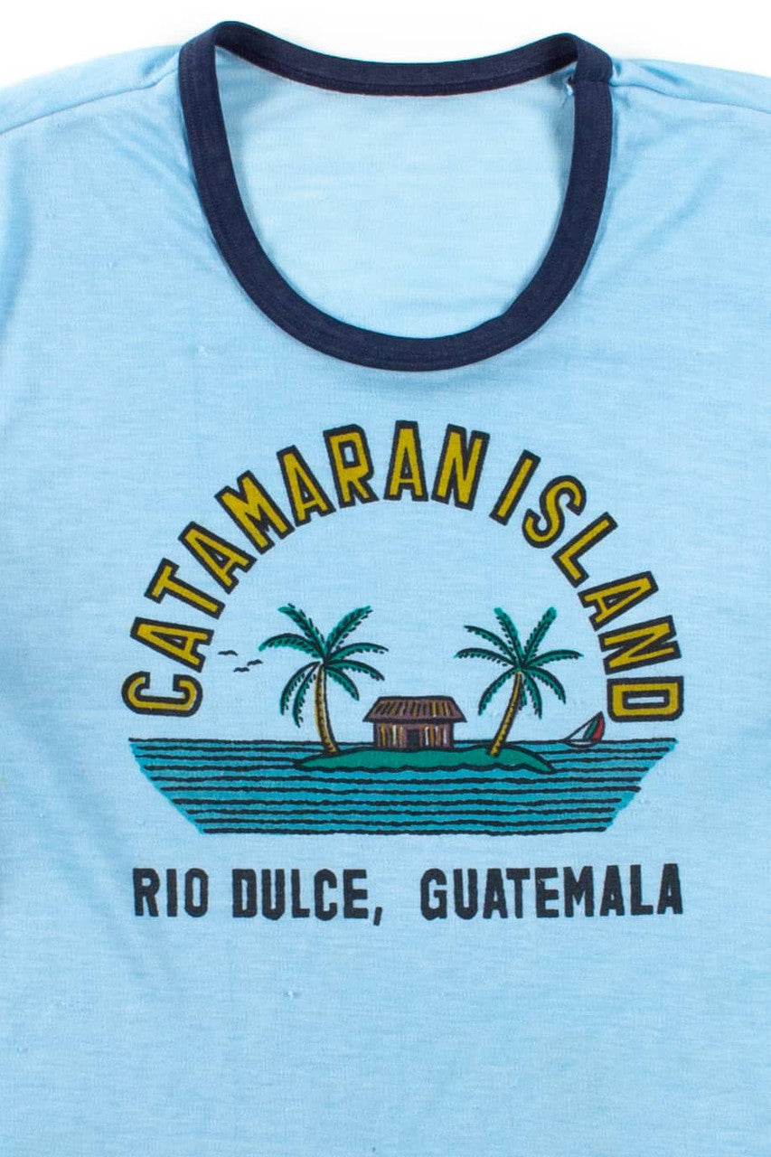 Vintage Catamaran Island Ringer T-Shirt