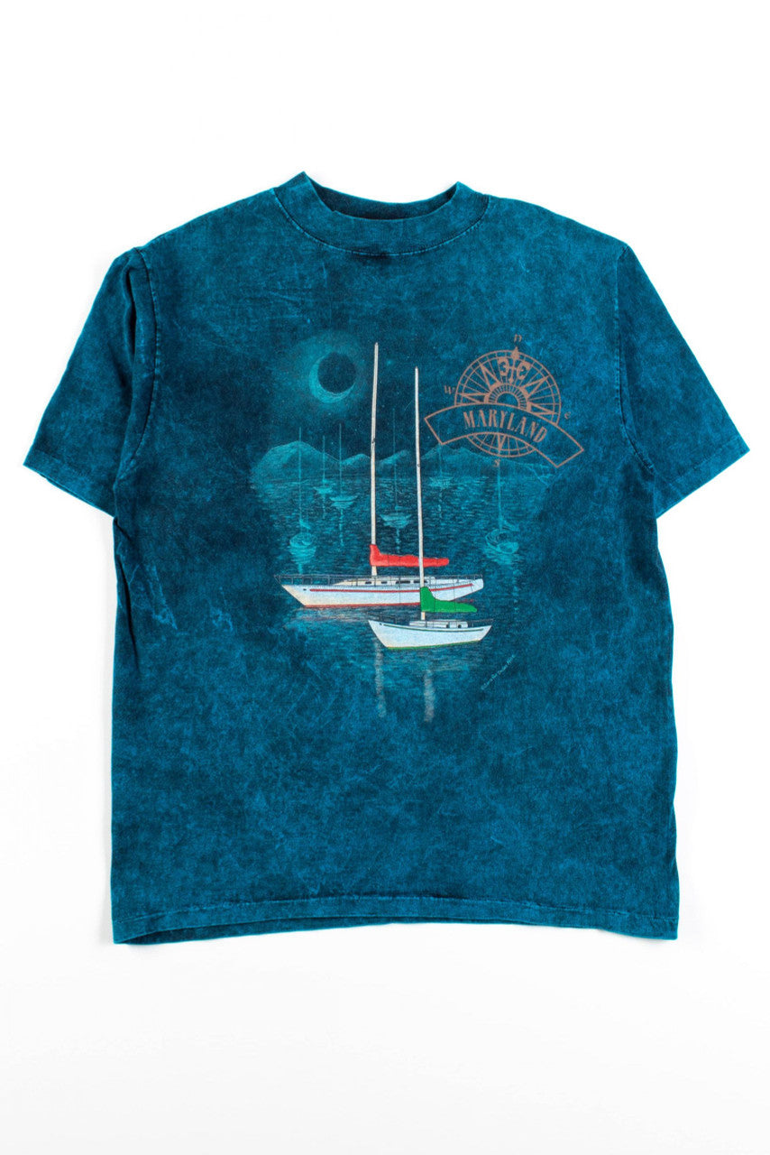 Vintage Mineral Wash Maryland Boats T-Shirt