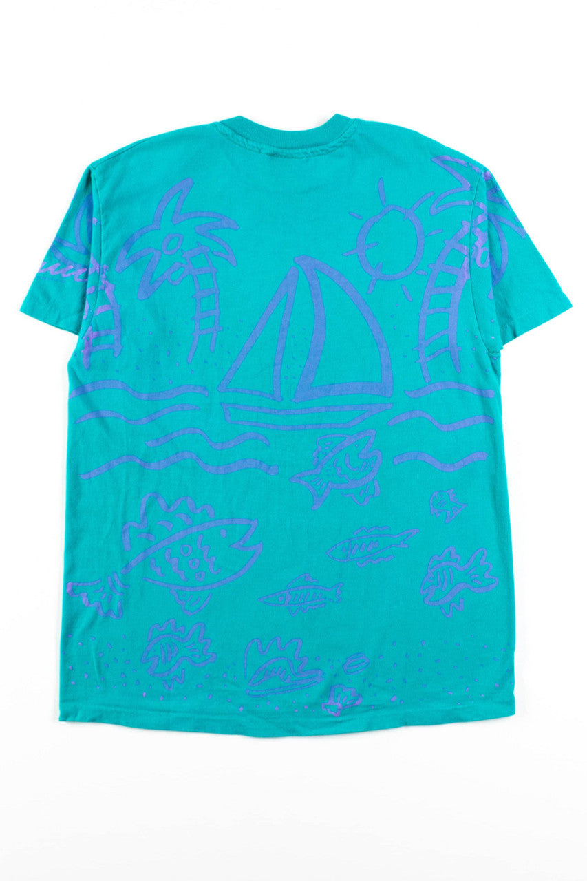 Vintage Allover Tropical Graphic T-Shirt