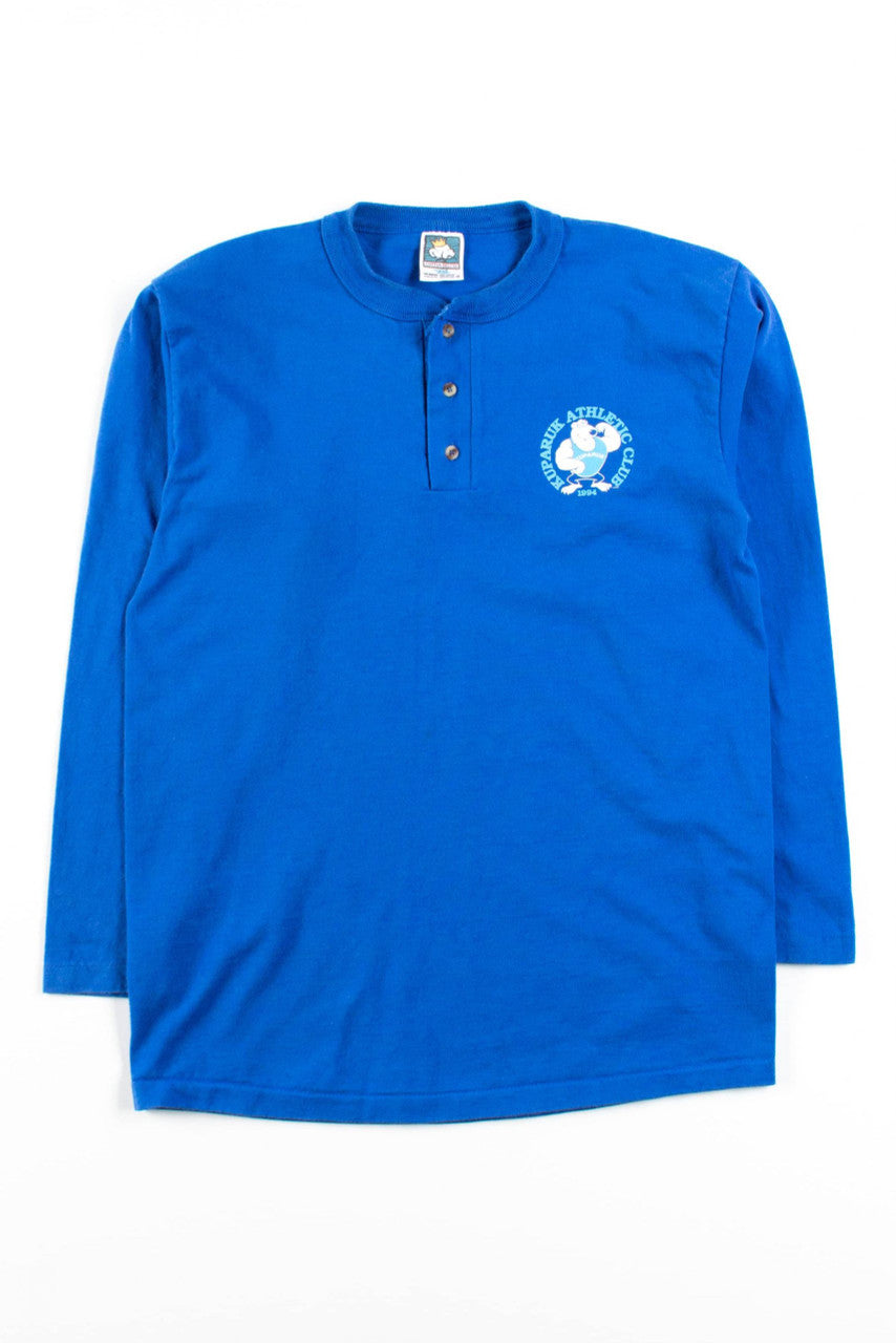 Vintage Kuparuk Athletic Club Long Sleeve Henley T-Shirt (1994)