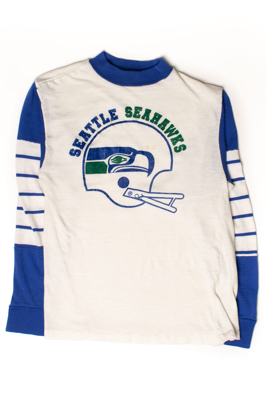 Vintage Seattle Seahawks Long Sleeve Kids T-Shirt (1980s)