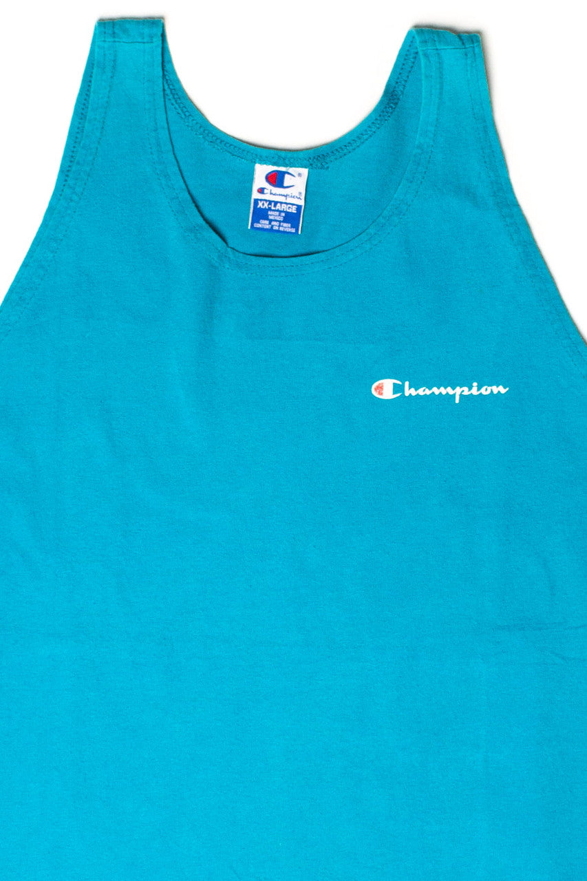 Oversized Vintage Teal Champion Tank (1990s)
