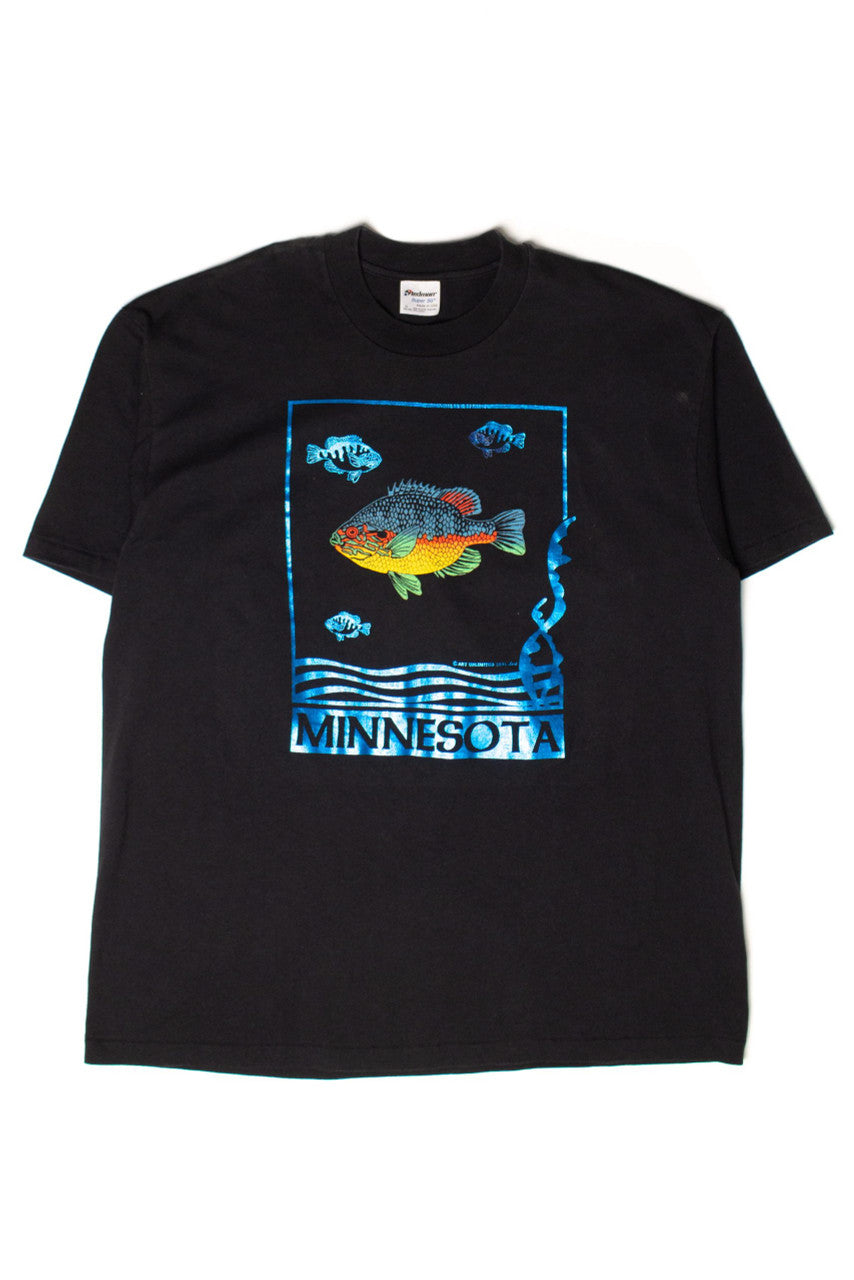 Vintage Metallic Minnesota Fish T-Shirt (1991)