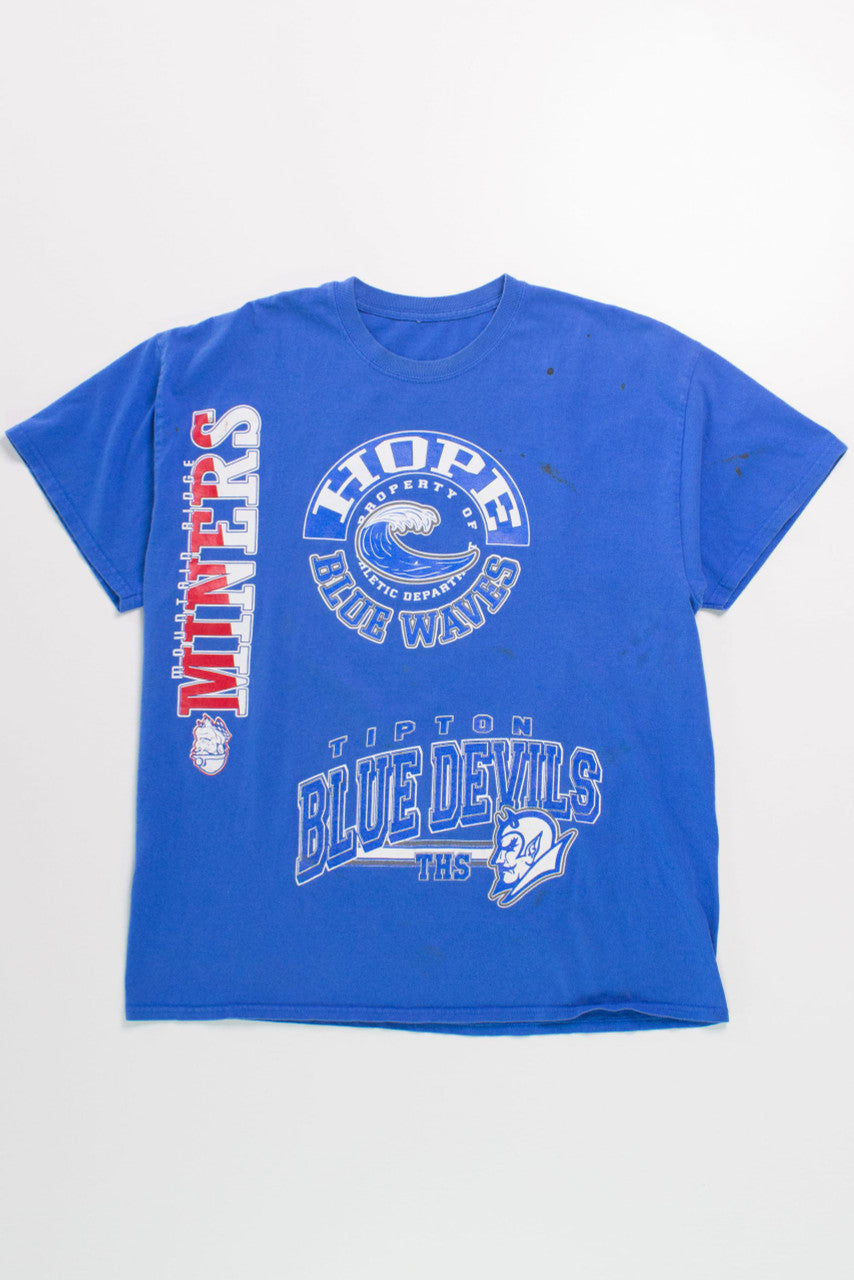 Vintage Blue Waves Graphic T-Shirt