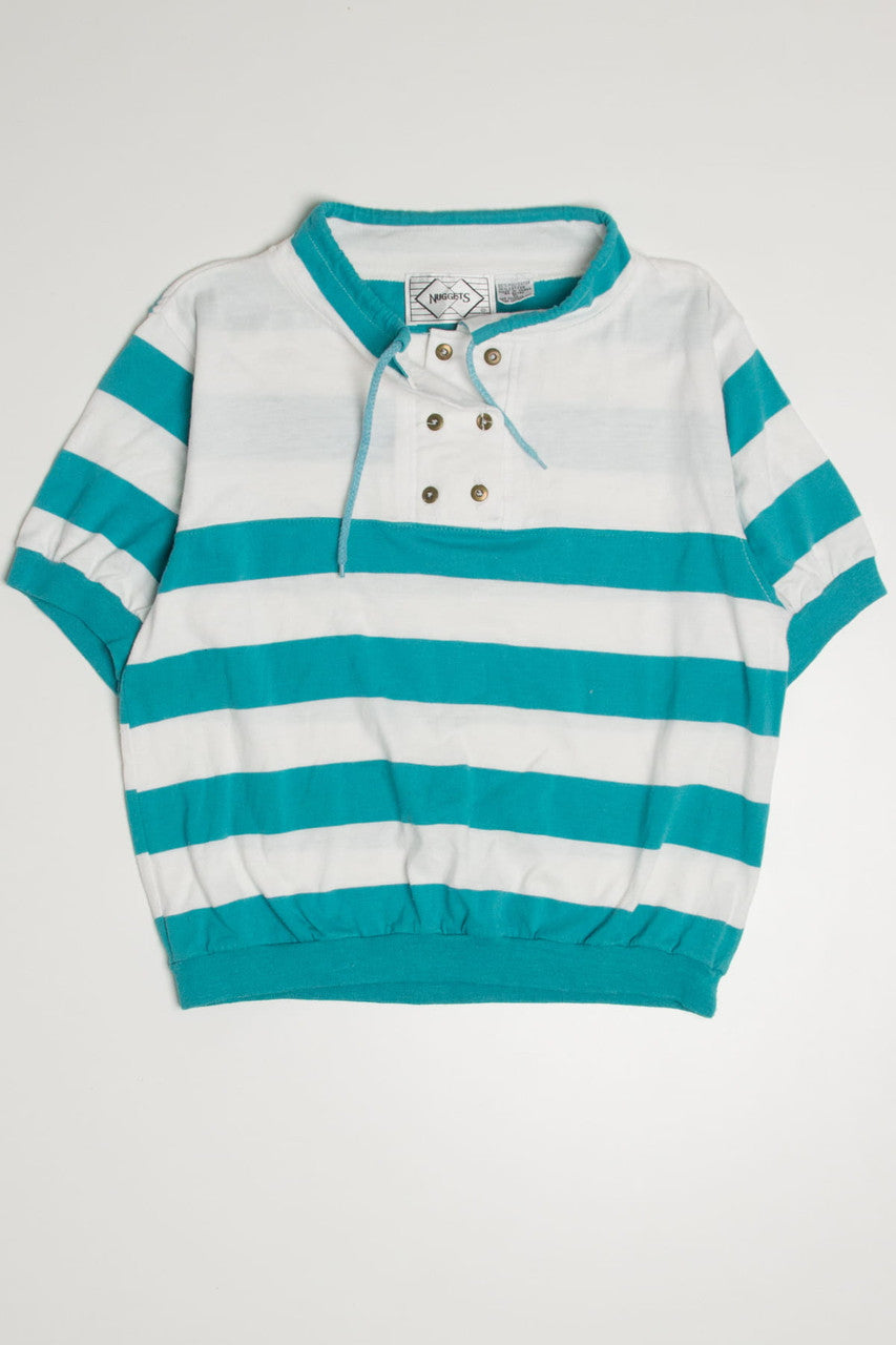 Vintage Teal Striped T-Shirt