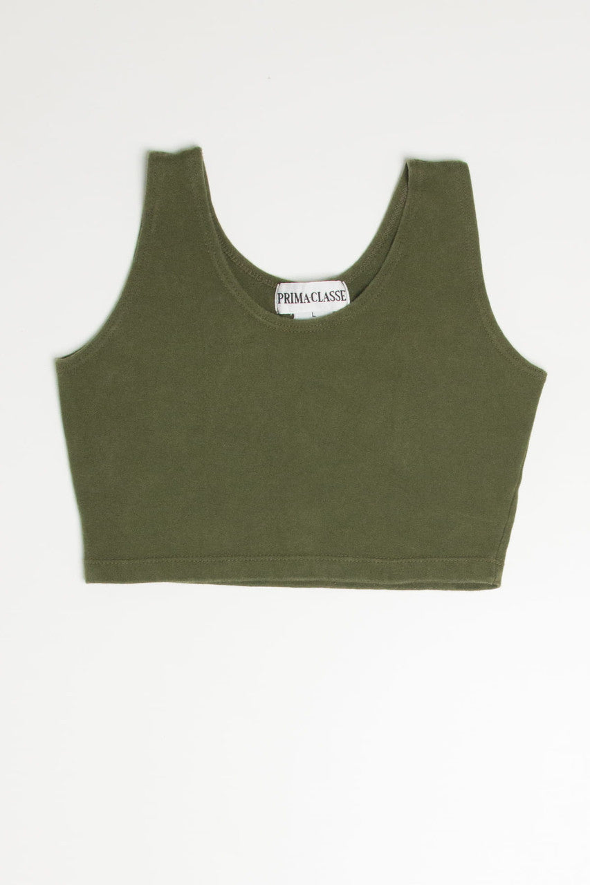Recycled Olive Cropped Tank