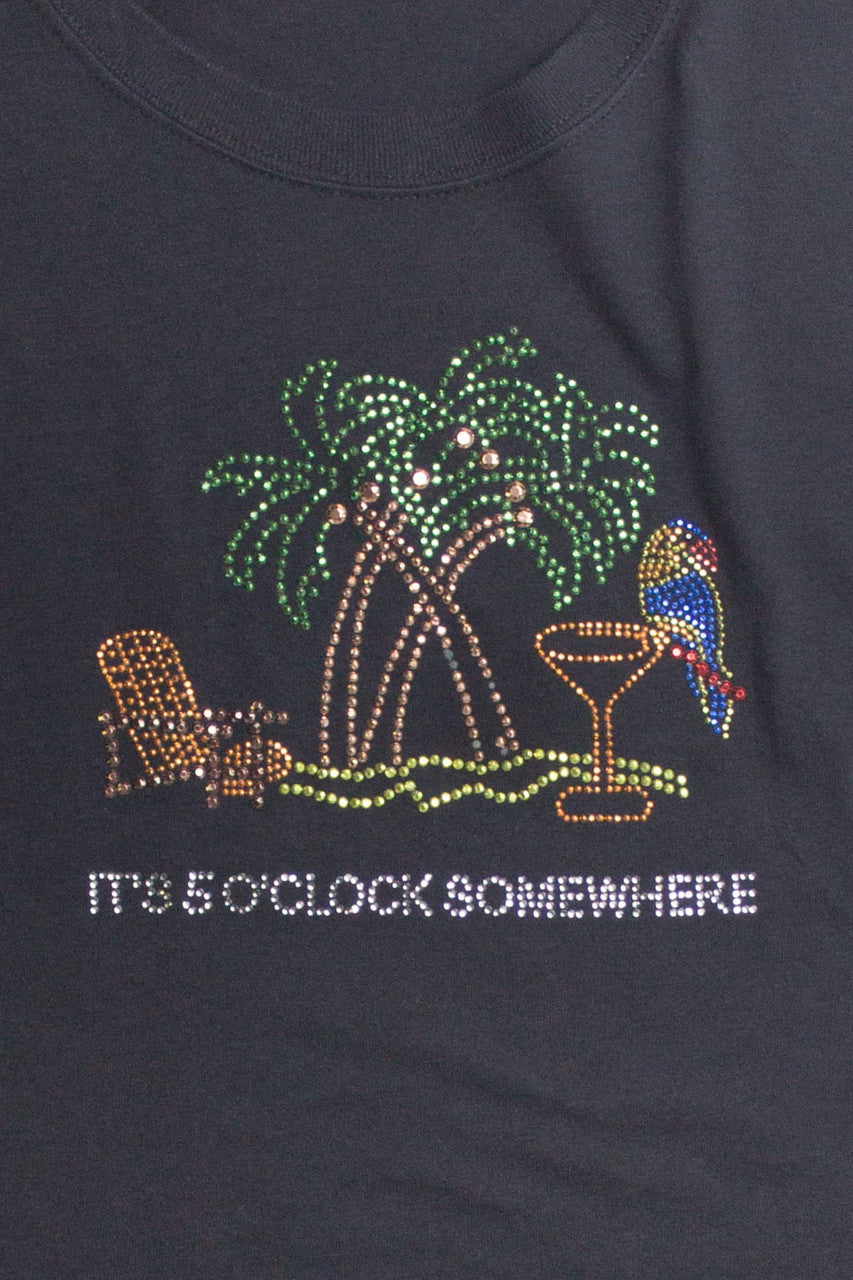 It's 5 O'Clock Somewhere Bejeweled T-Shirt