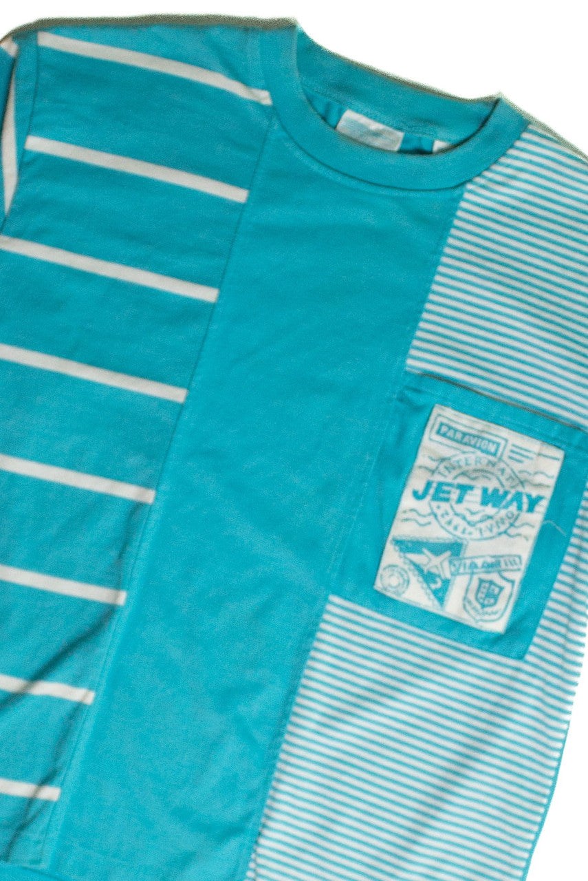 Vintage Jet Way Striped Pocket T-Shirt (sz. Medium)