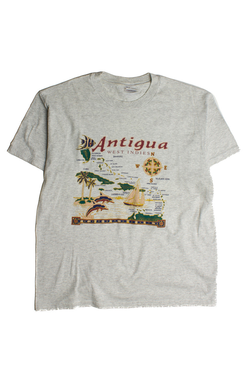 Vintage Antigua Map T-Shirt (1990s) 8474