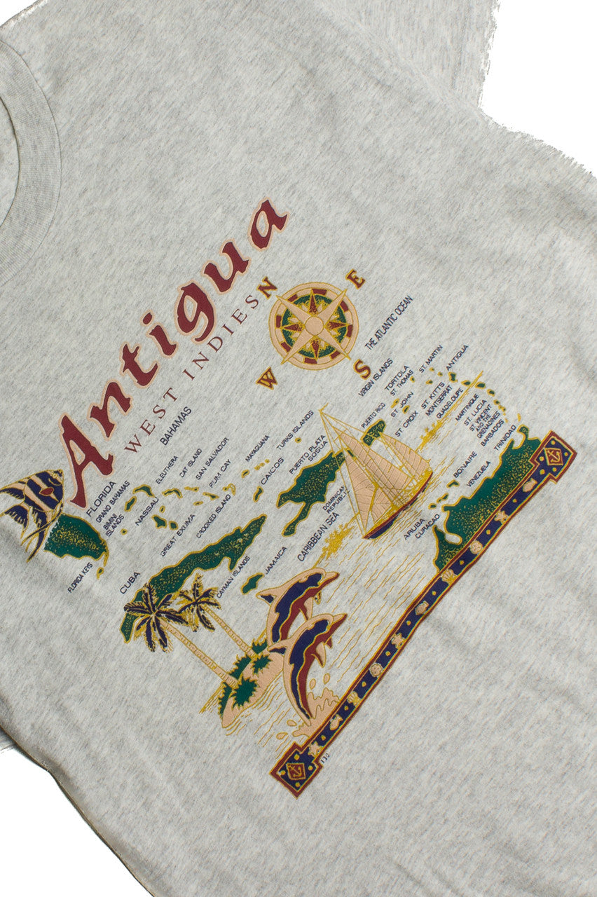 Vintage Antigua Map T-Shirt (1990s) 8474