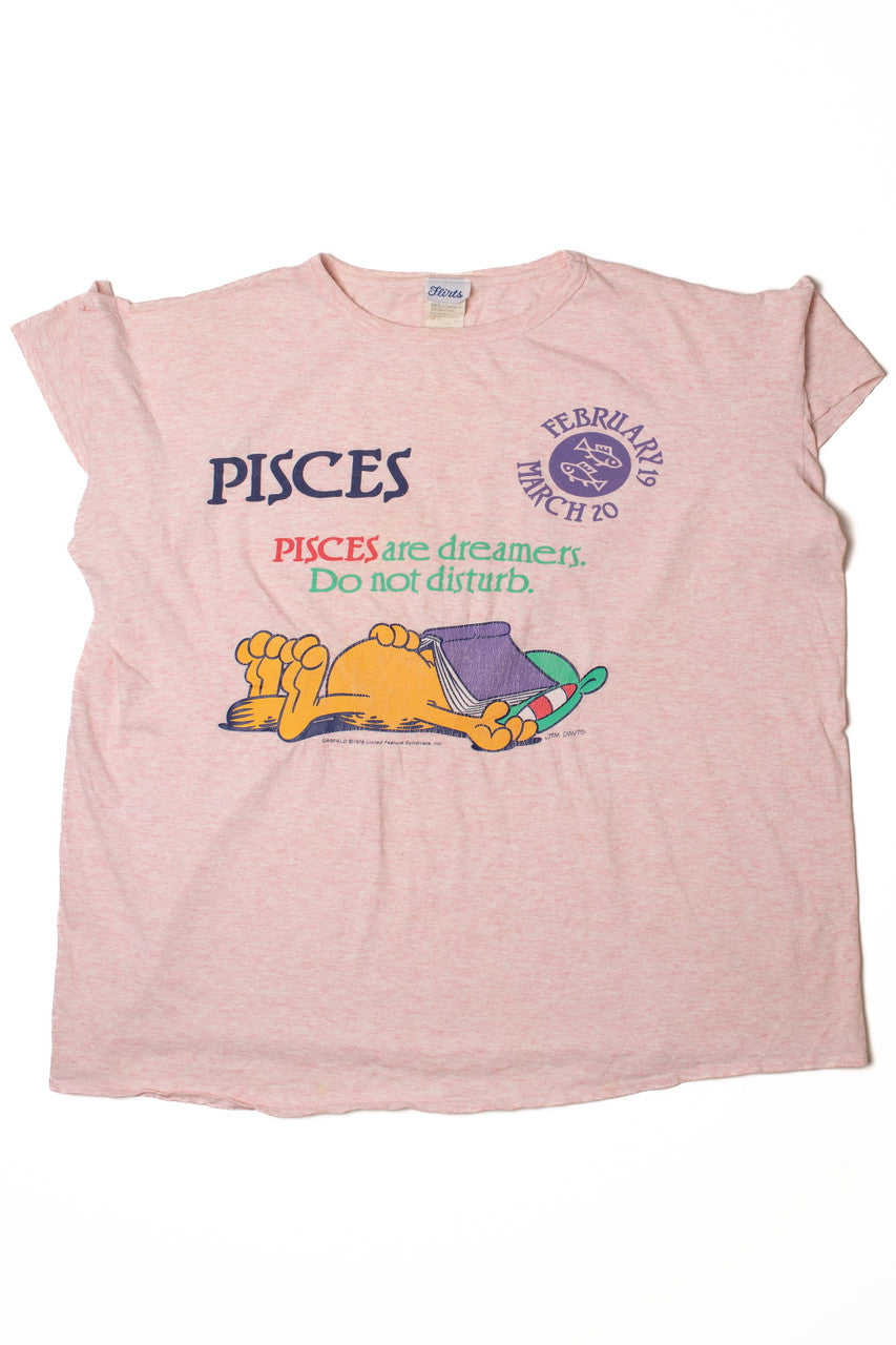 Vintage 1978 Garfield Pisces Astrology T-Shirt