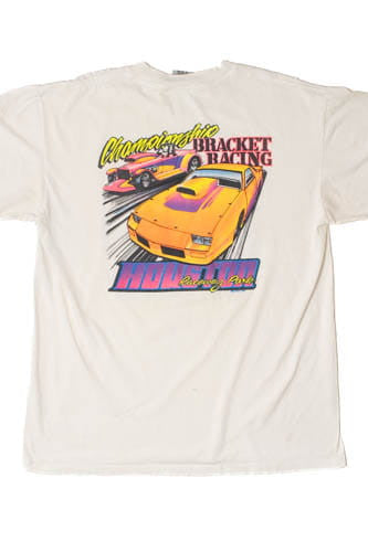 Vintage Houston Raceway Park Neon Racing T-Shirt (1990s)