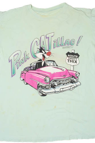 Vintage 1994 Looney Tunes Sylvester "Pink CATillac!" Warner Bros. T-Shirt