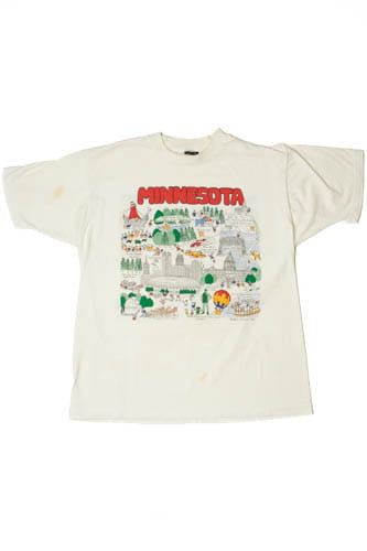 Vintage 1990's "Minnesota" Double Sided Print Single Stitch T-Shirt