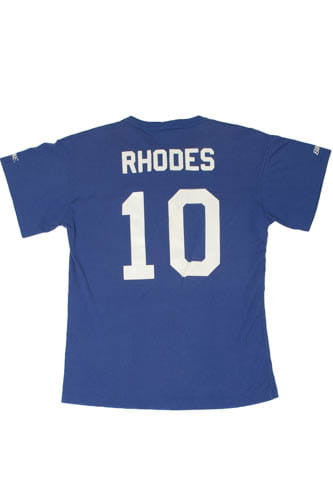 Vintage Dodgers "Rhodes" #10 Button Henley T-Shirt (1990s)