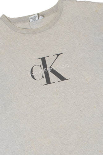 Vintage Distressed Calvin Klein Logo Single Stitch T-Shirt (1990s)