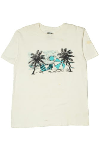 Vintage Myrtle Beach S.C. Beach Scene T-Shirt