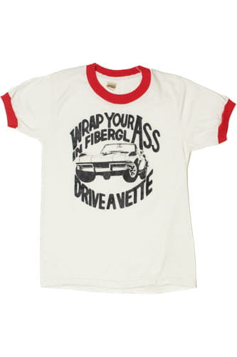 Vintage Early 1980's "Drive A 'Vette" Ringer T-Shirt