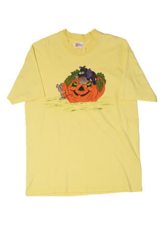 Vintage Pumpkin Kitten Mouse Sun Belt T-Shirt